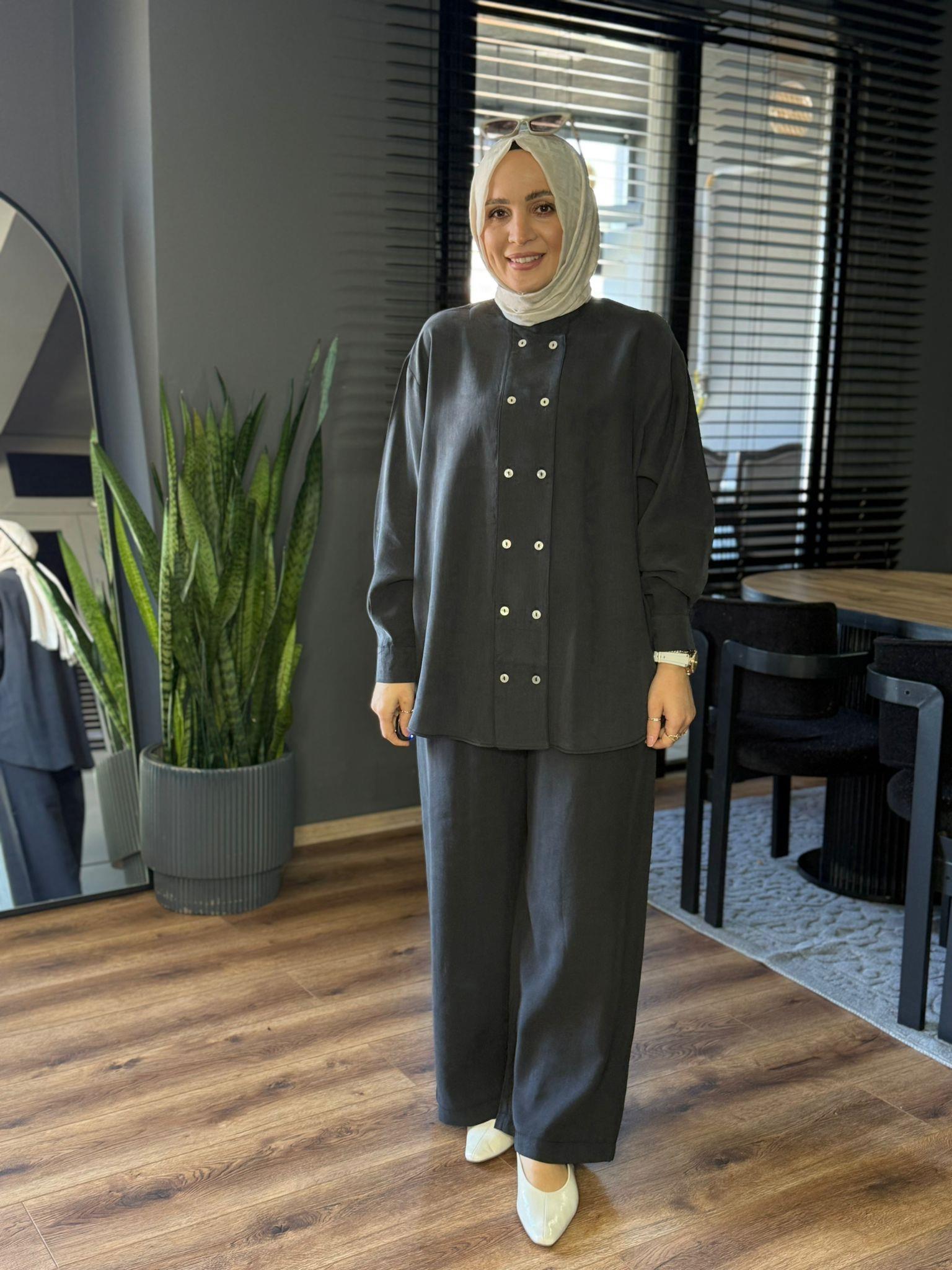 6294 DİK YAKA TAKIM SİYAH