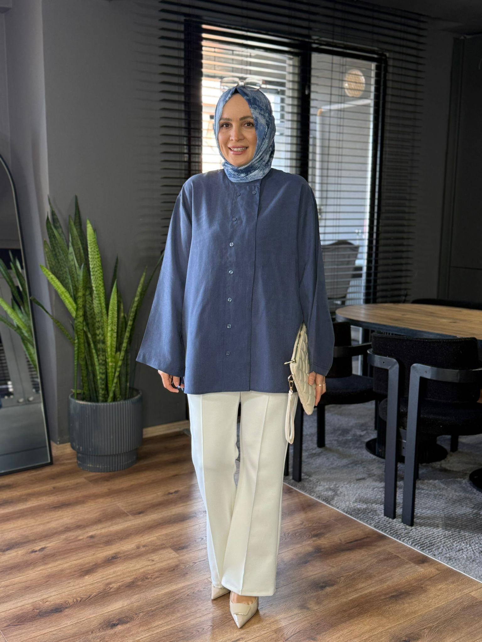6299 DİK YAKA GÖMLEK LACİVERT 