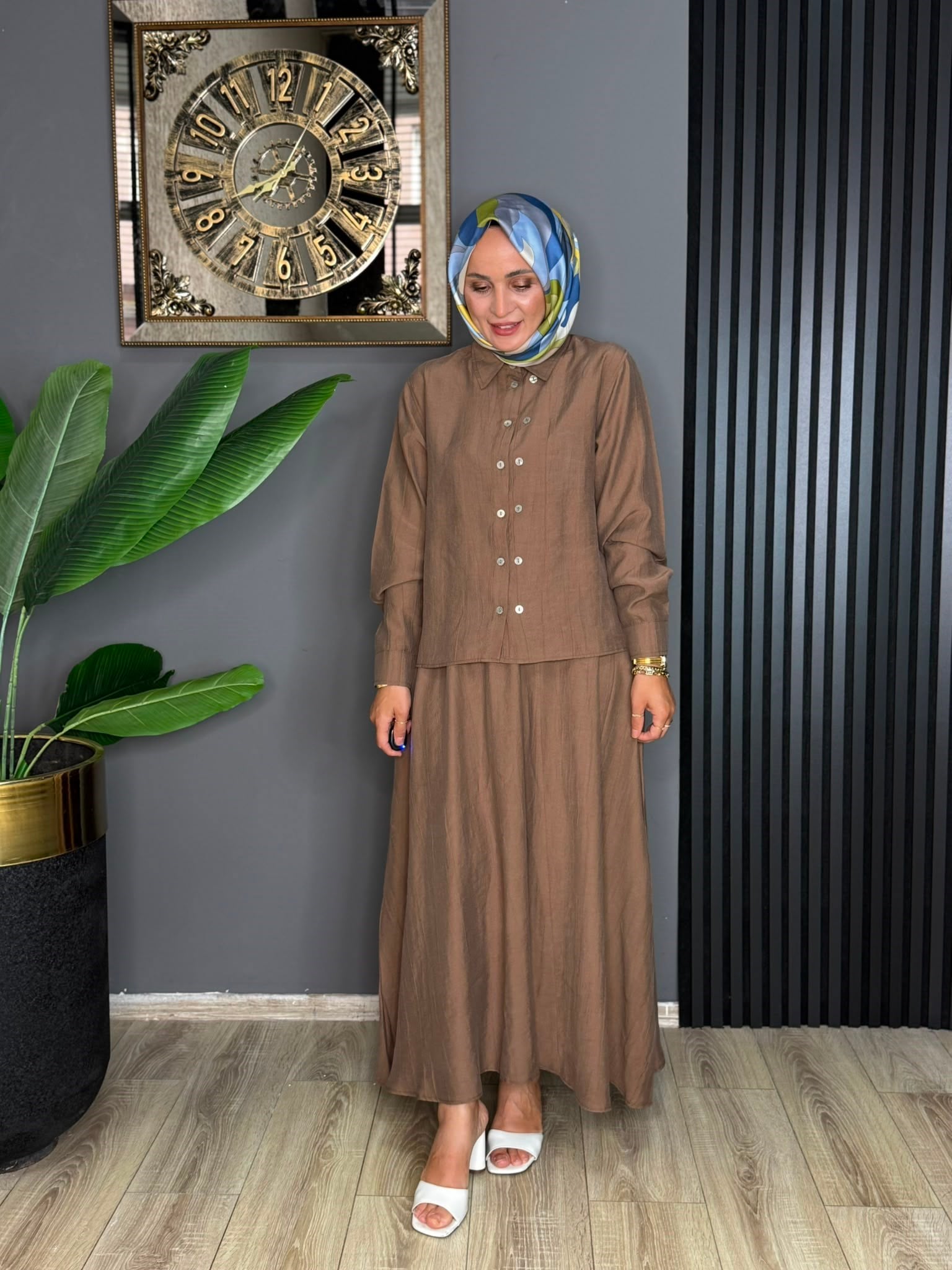 6304 ÇİFT DÜĞMELİ TAKIM KAHVERENGİ
