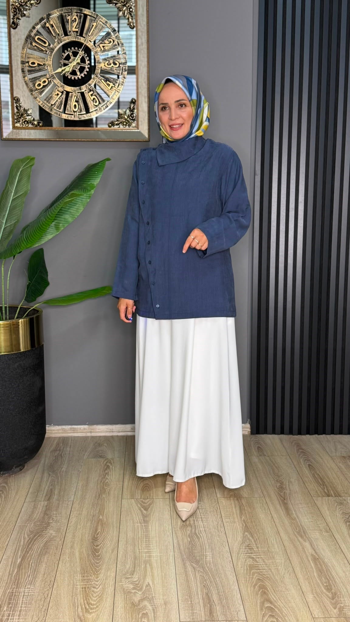 6403 LAL YAKA TUNİK LACİVERT 