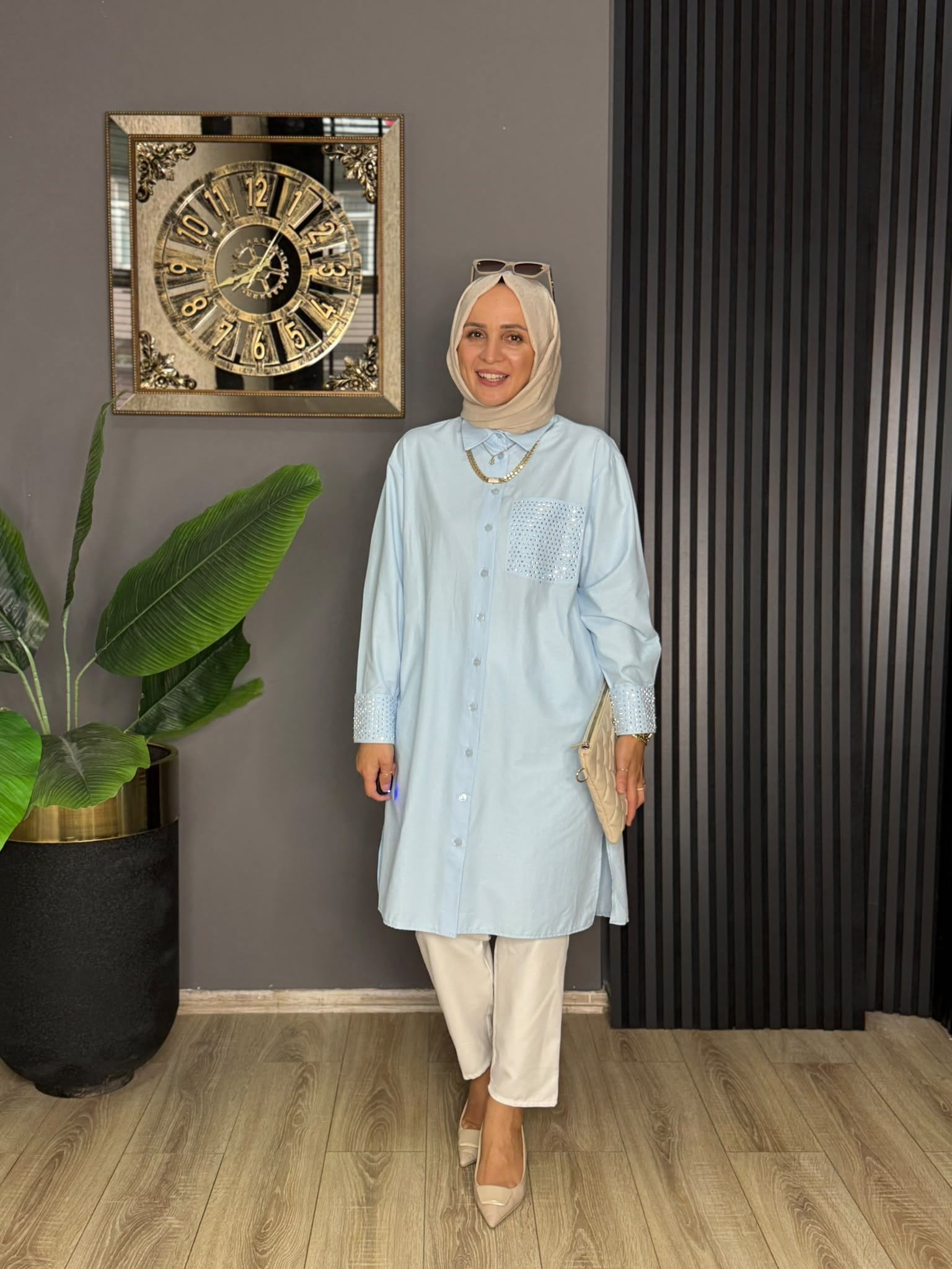 6594 PARLA ARA BOY GÖMLEK MAVİ 