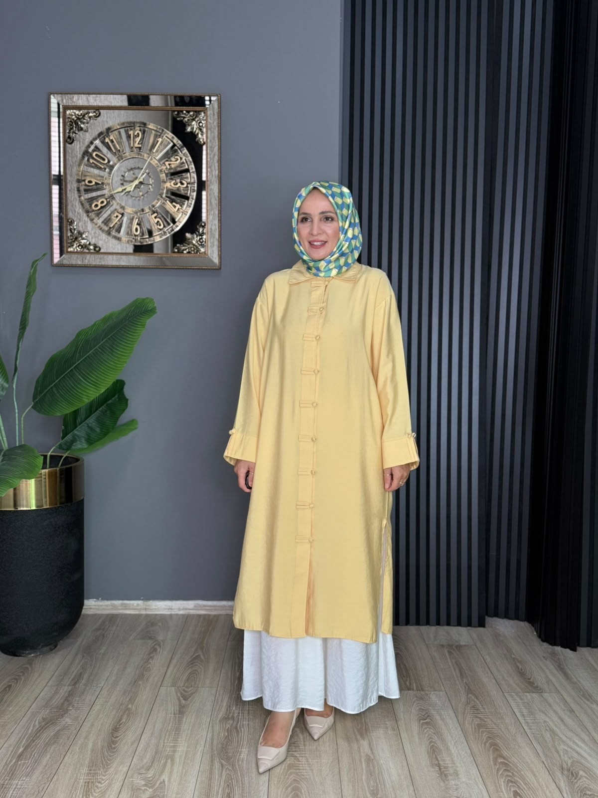 6596 ABAJUR KAP TUNİK SARI