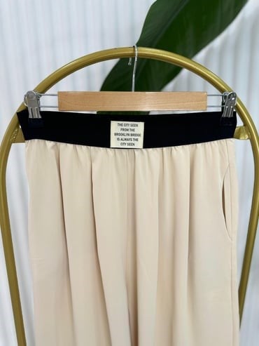 71243 KAMPANYALI ETİKET DETAY PANTOLON KREM 