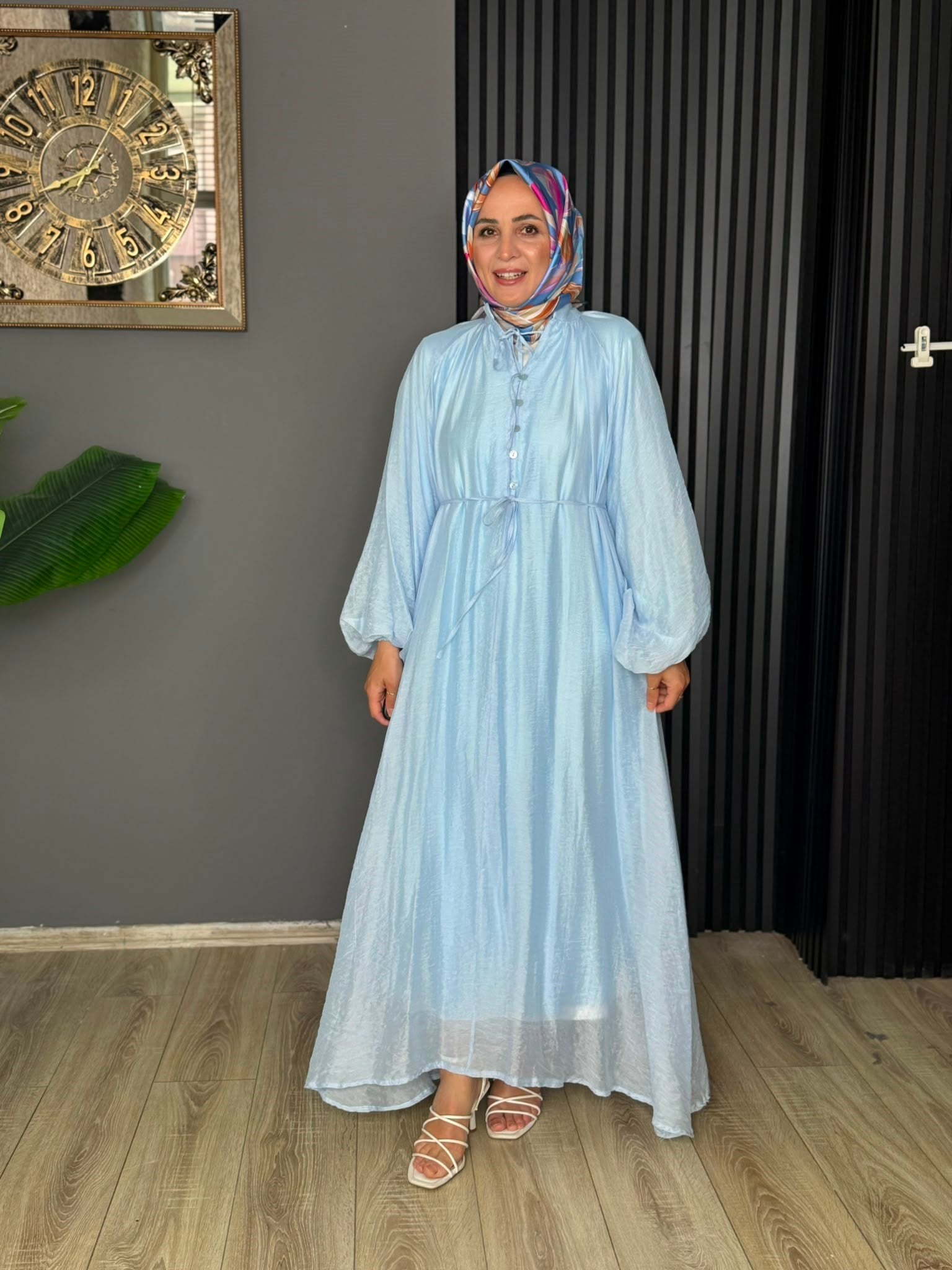 8398 HAZEL ELBİSE BEBE MAVİ
