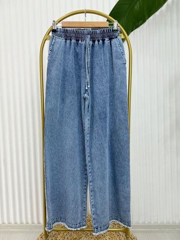 8908 BELİ LASTİKLİ KOT PANTOLON MAVİ 36