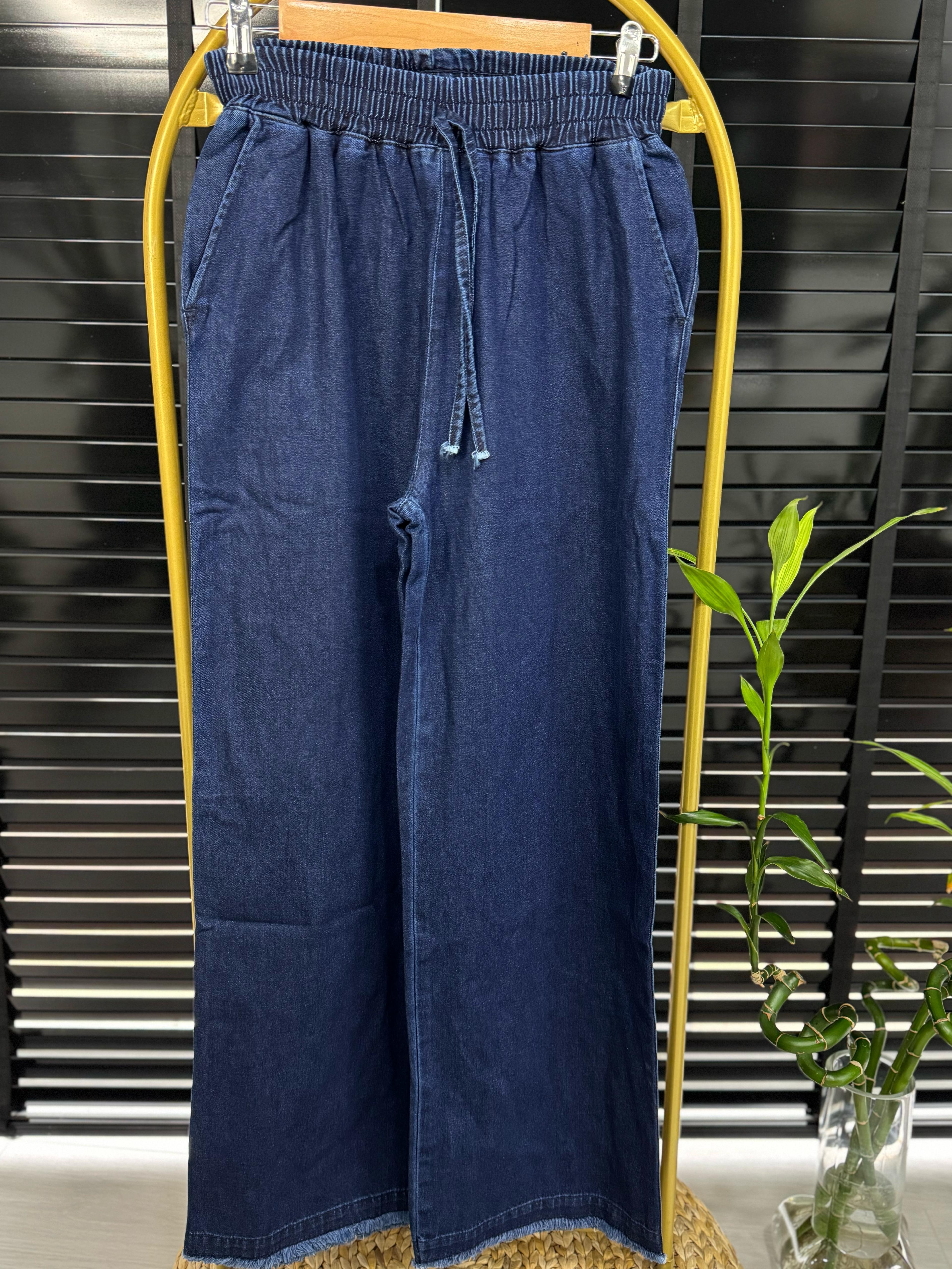 8908 LASTİKLİ KOT PANTOLON LACİVERT 