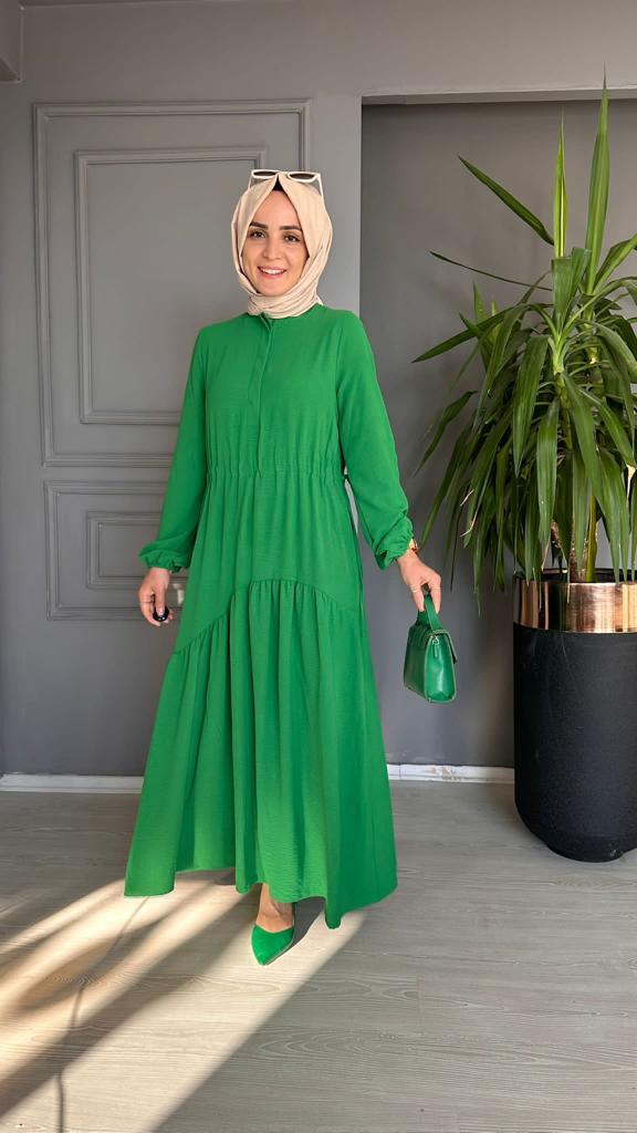 9519 ELBİSE BEJ 2 BEDEN