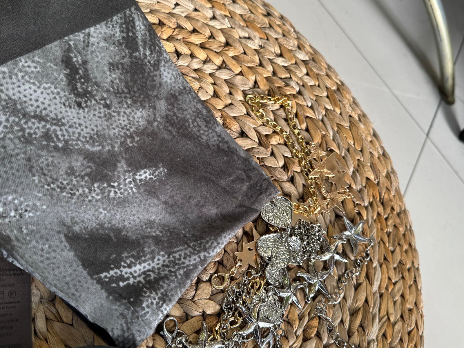 BENEK DESEN ŞAL GRİ