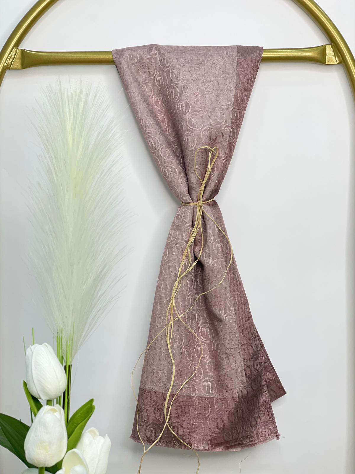 N DESEN ŞERİTLİ ŞAL PEMBE