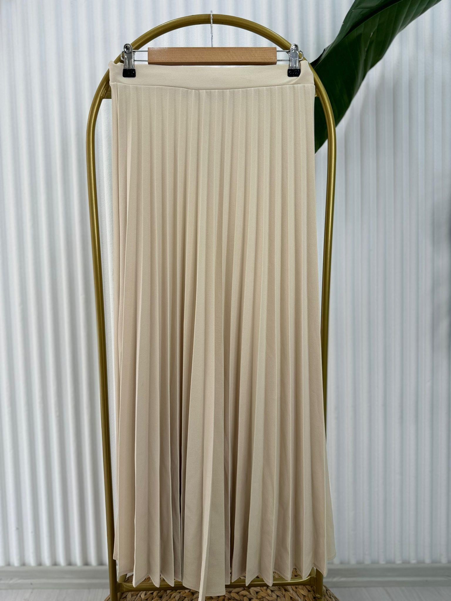 PİLİSELİ ETEK KREM