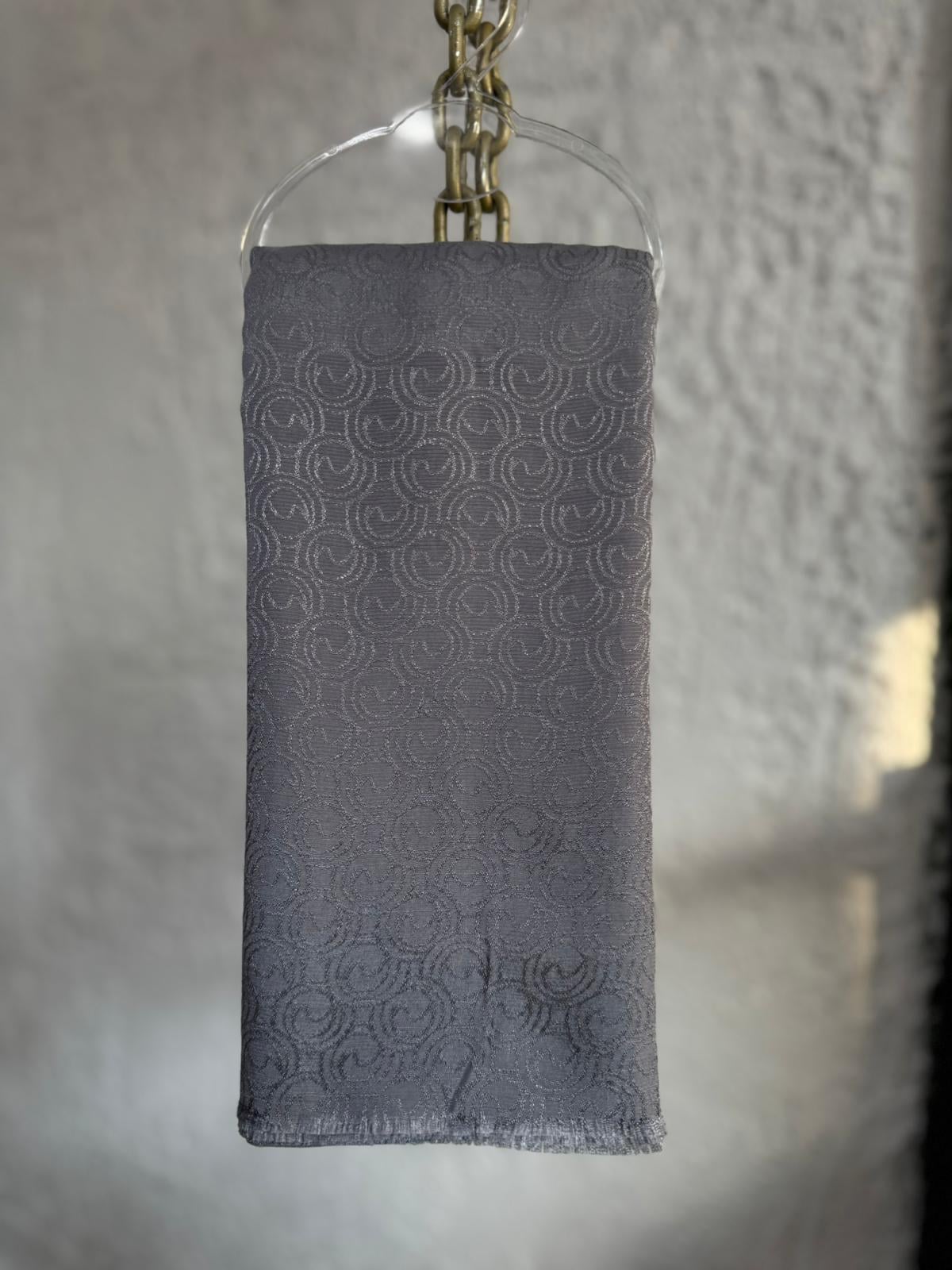 S DESEN MONOGRAM ŞAL GRİ