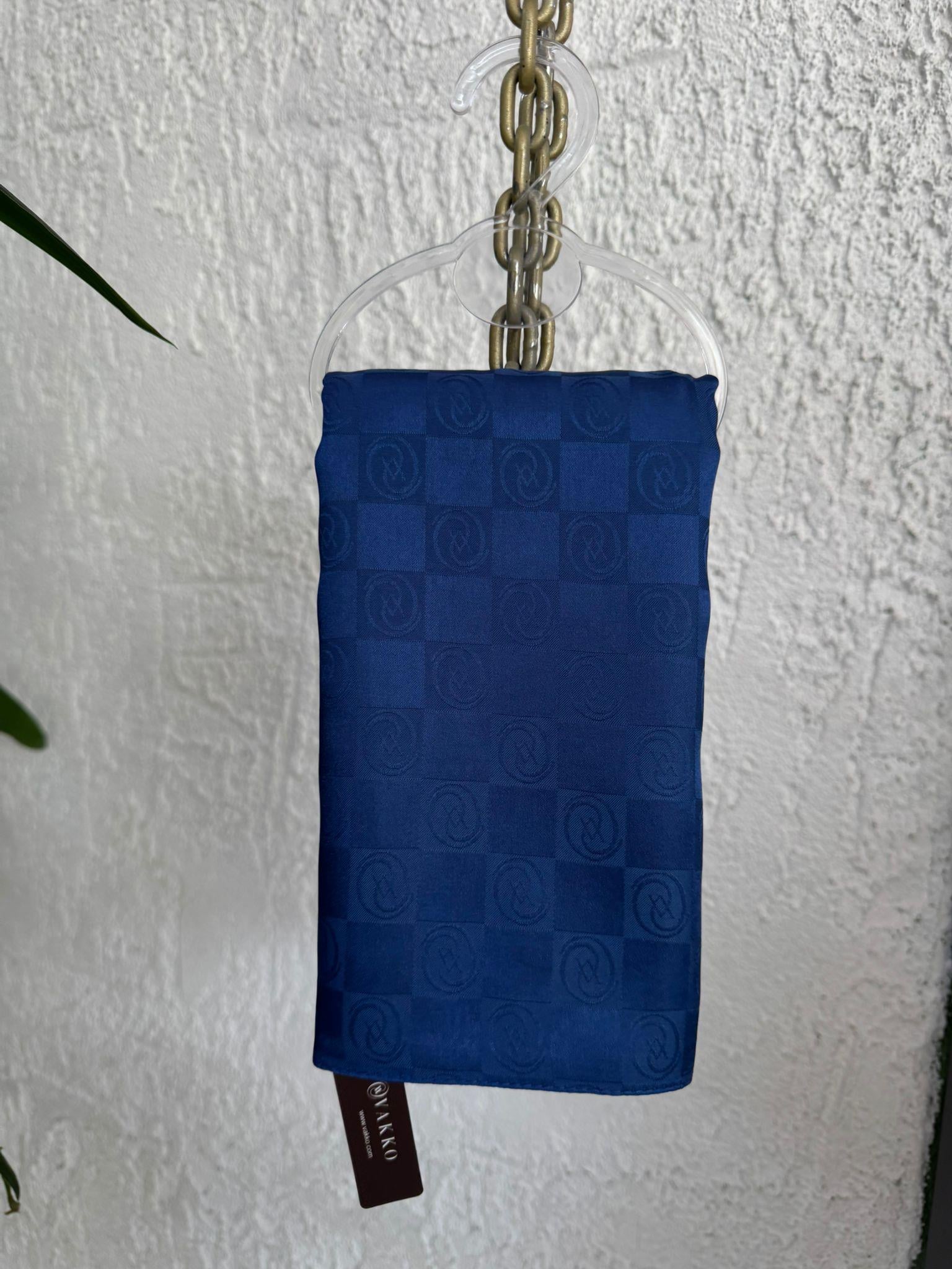 VAKKO MONOGRAM ŞAL LACİVERT 