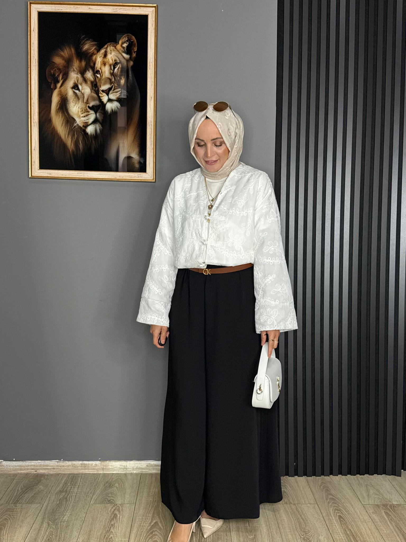 0347 KREP KUMAŞ PANTOLON SİYAH 
