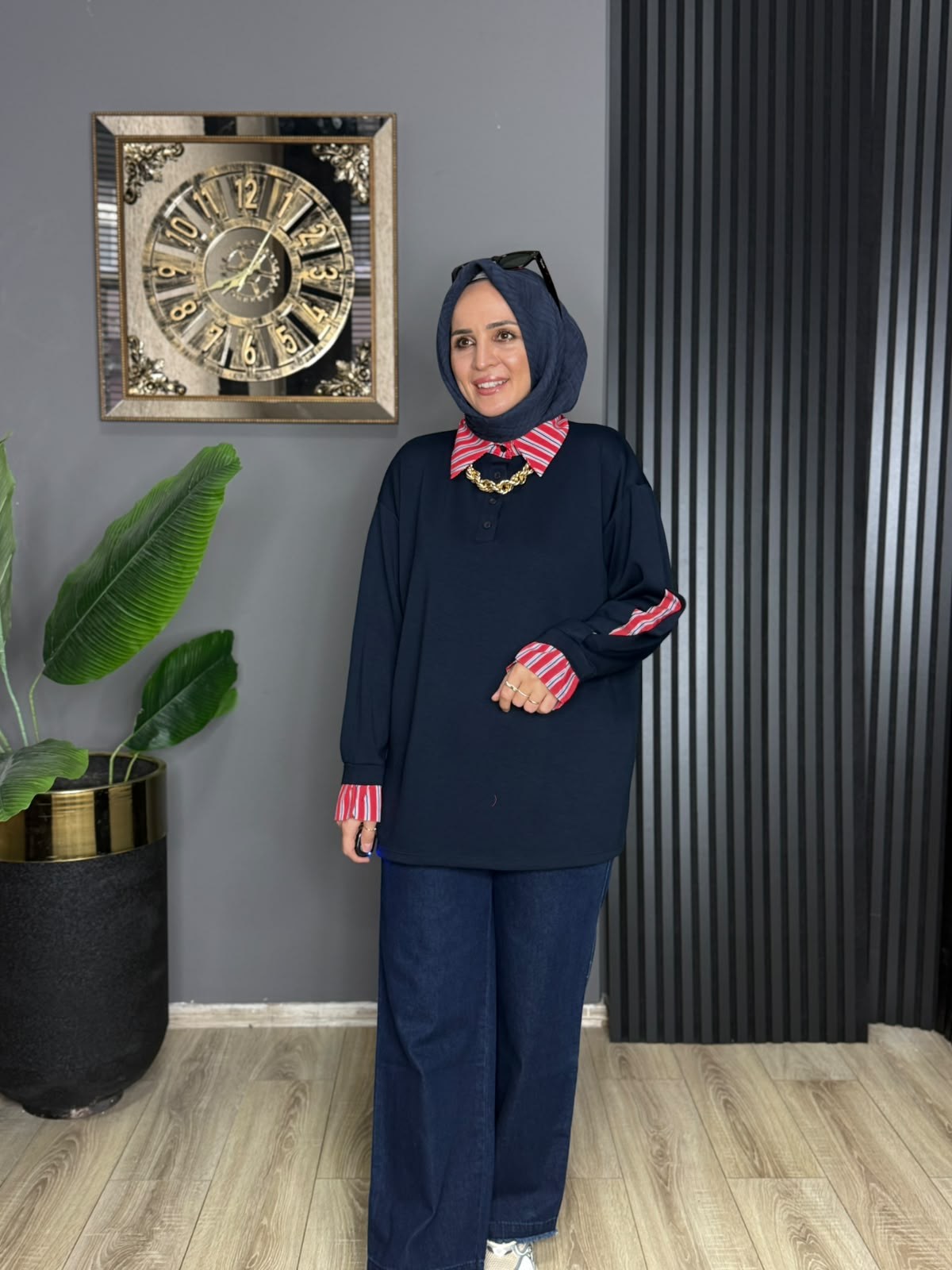 056 POLO YAKA TUNİK LACİVERT 