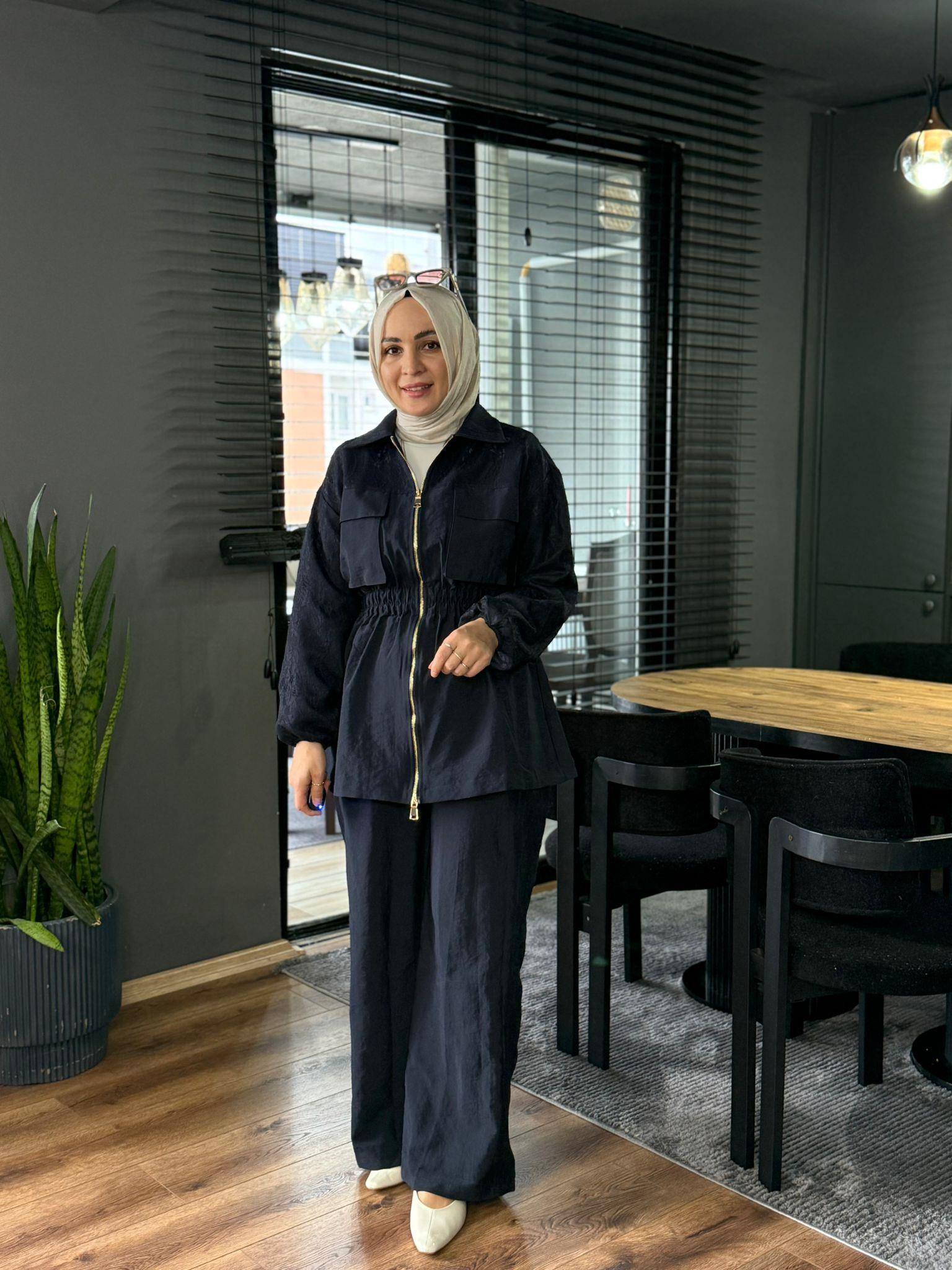 074 DANTEL DETAY TAKIM LACİVERT 