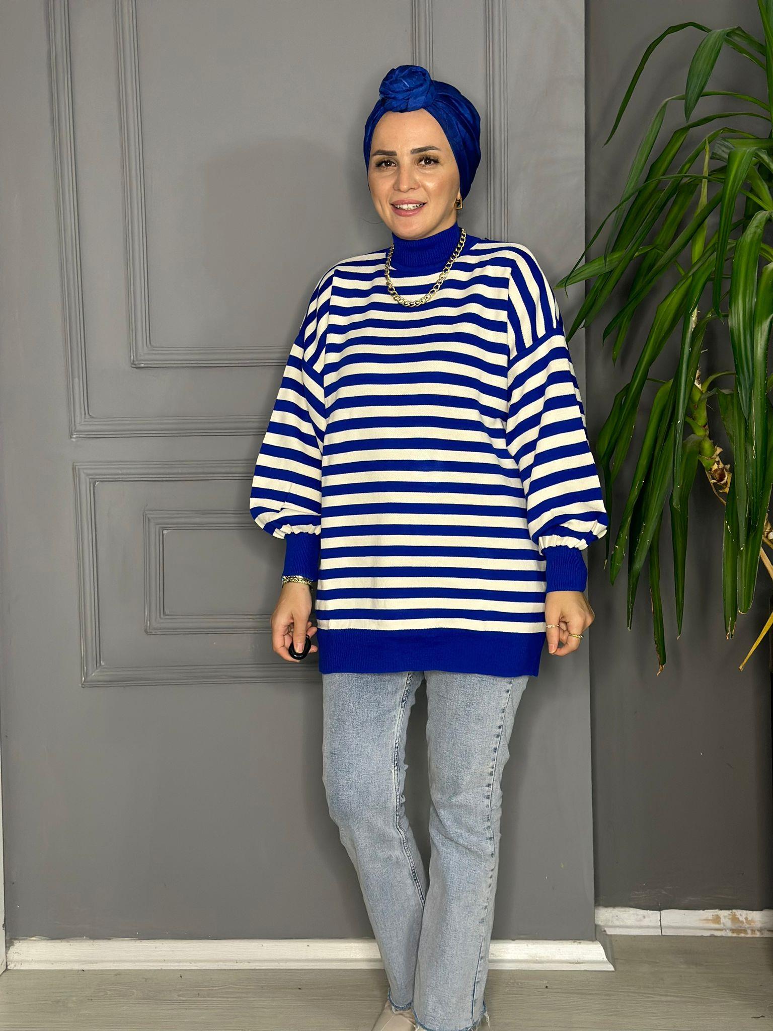 10076 İNDİRİMLİ TEK ÇİZGİ TRİKO MAVİ