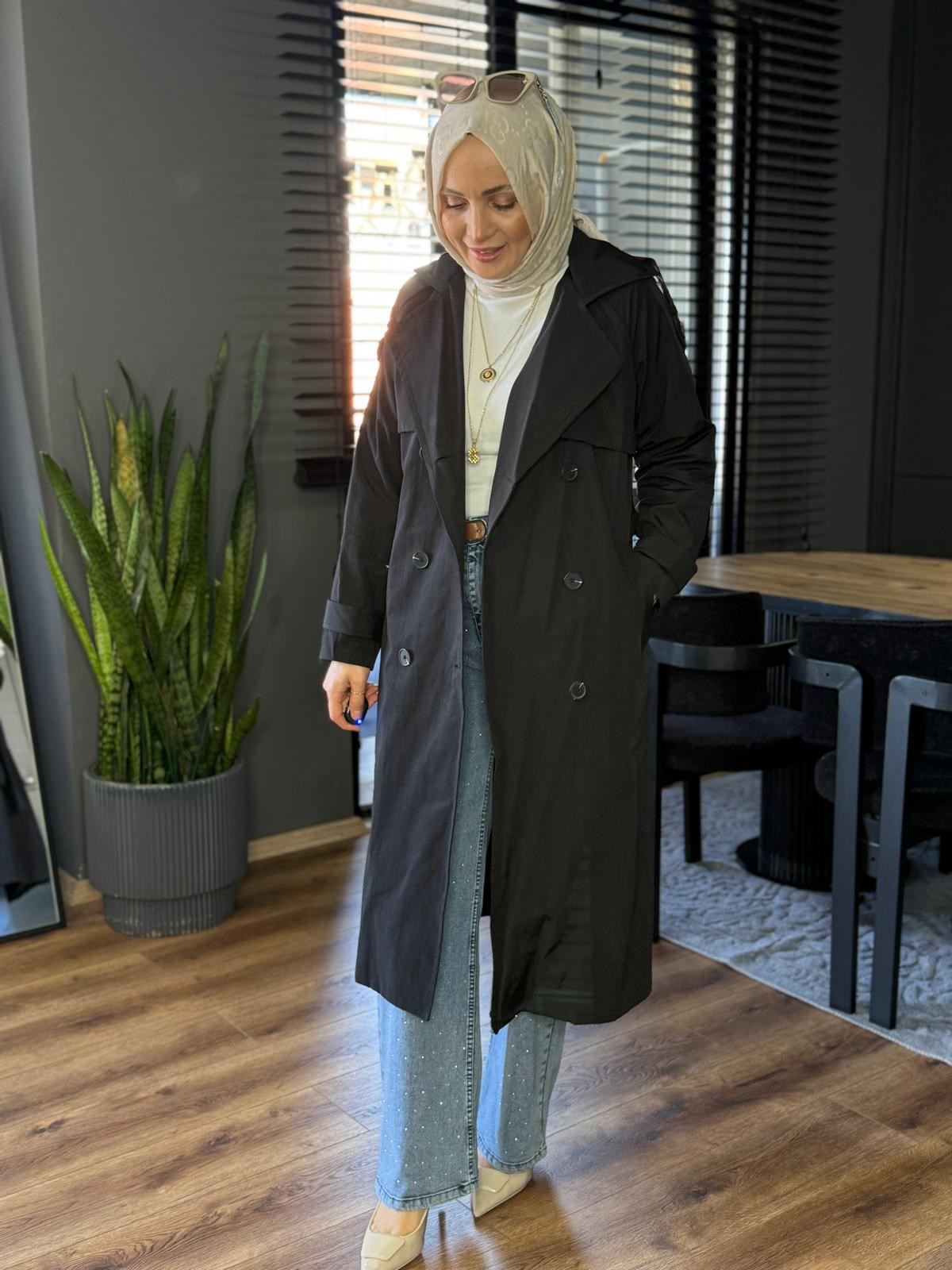 1010 FUL ASTAR TRENÇ SİYAH 