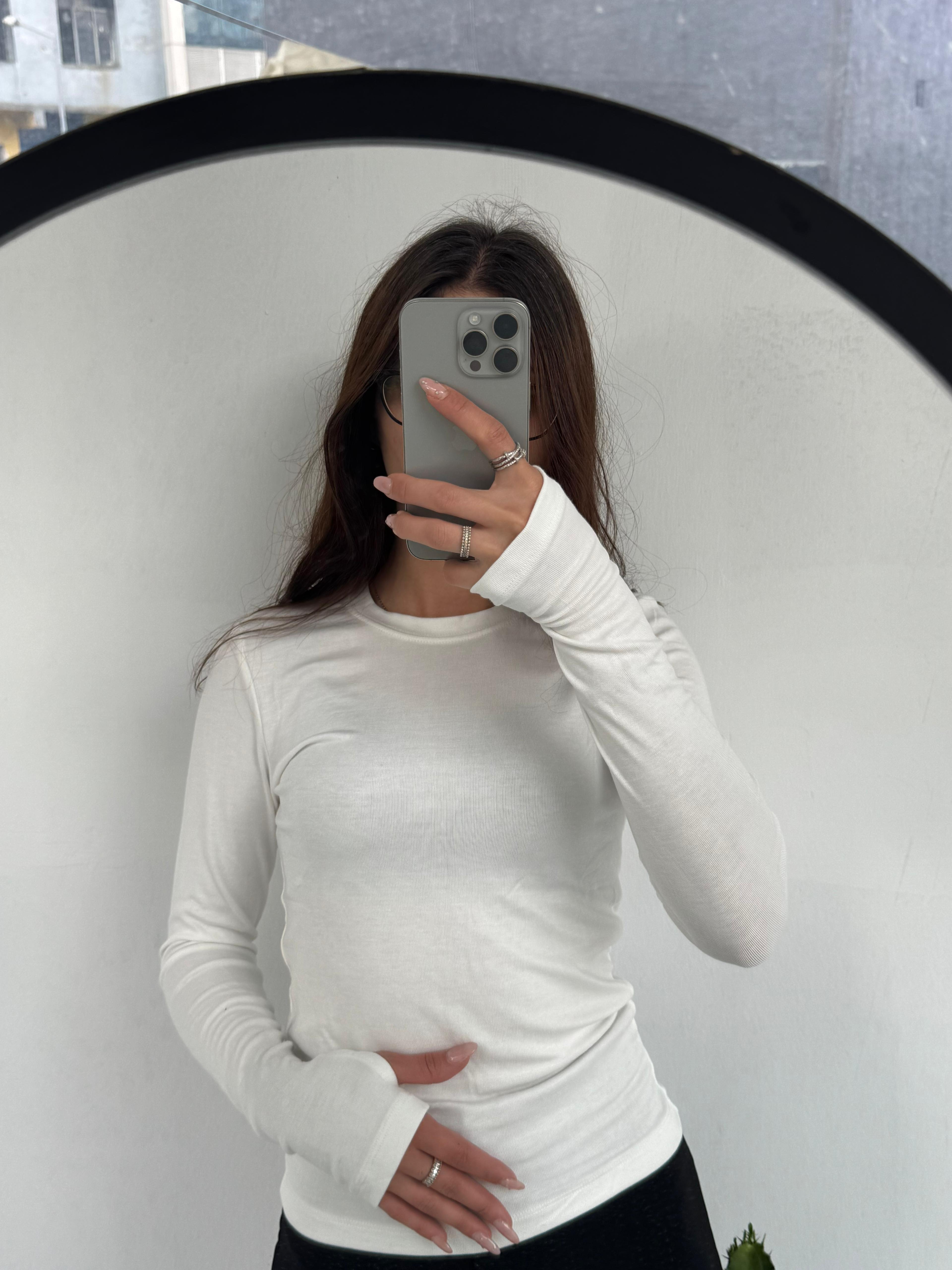1010 PARMAK GEÇİRMELİ OYSHO BODY BEYAZ S