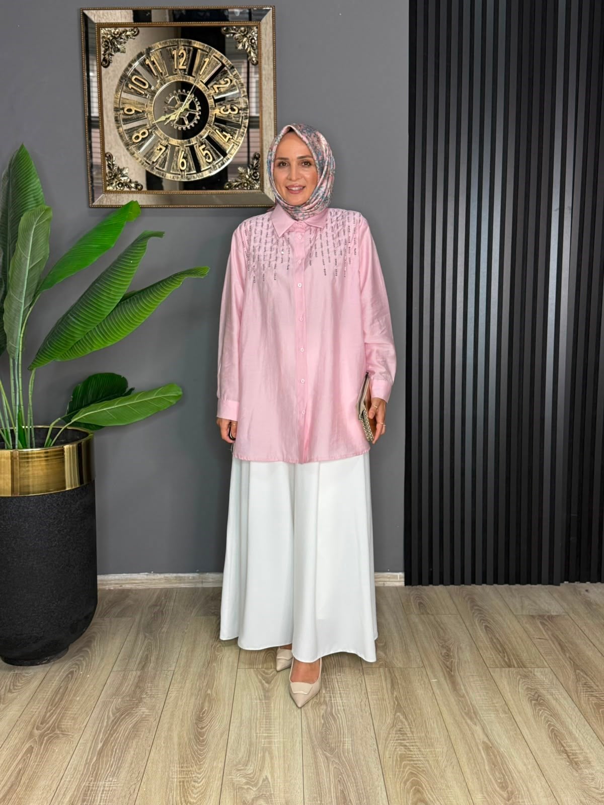 10794 PULLU GÖMLEK PEMBE 