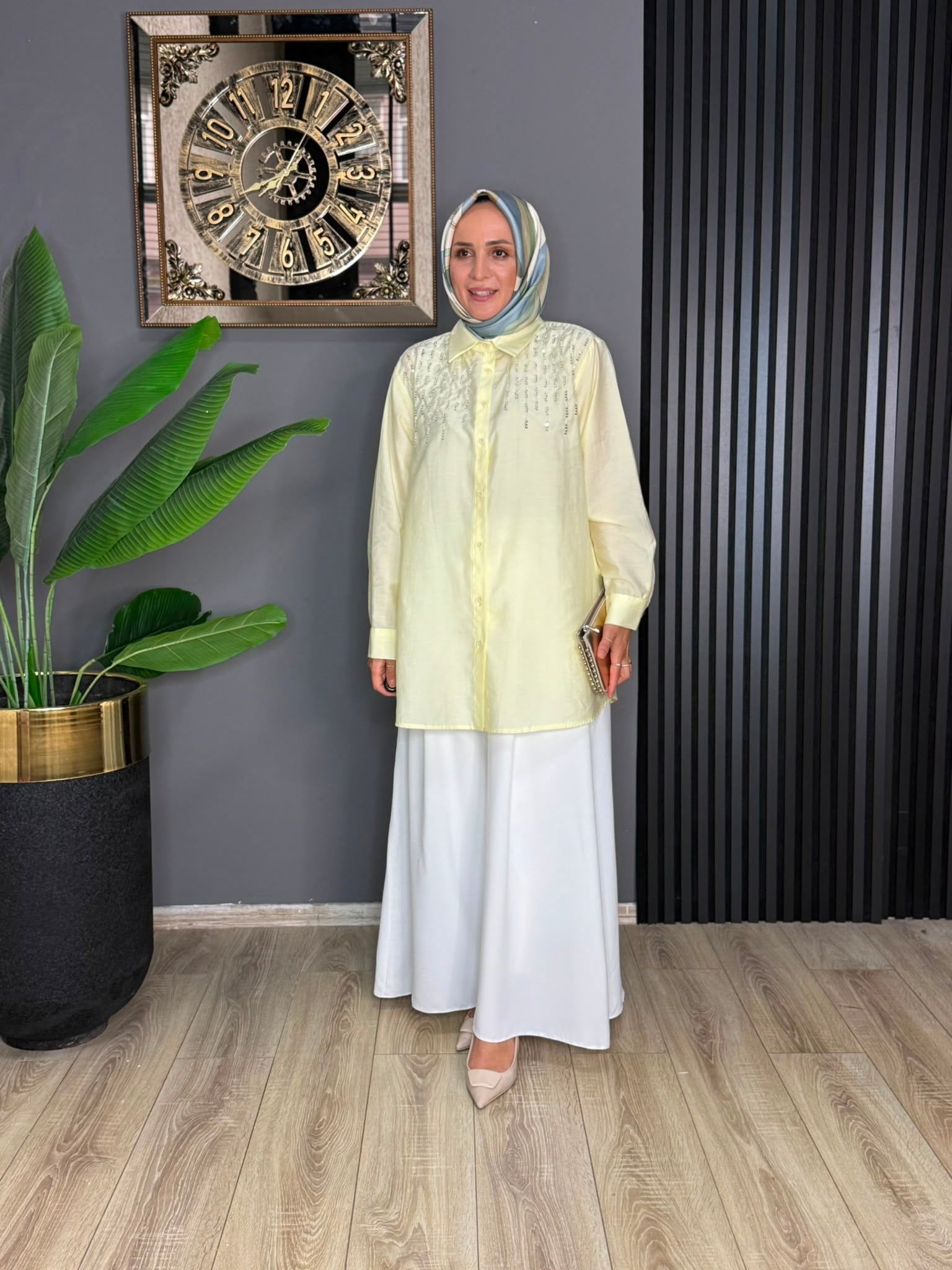 10794 PULLU GÖMLEK SARI