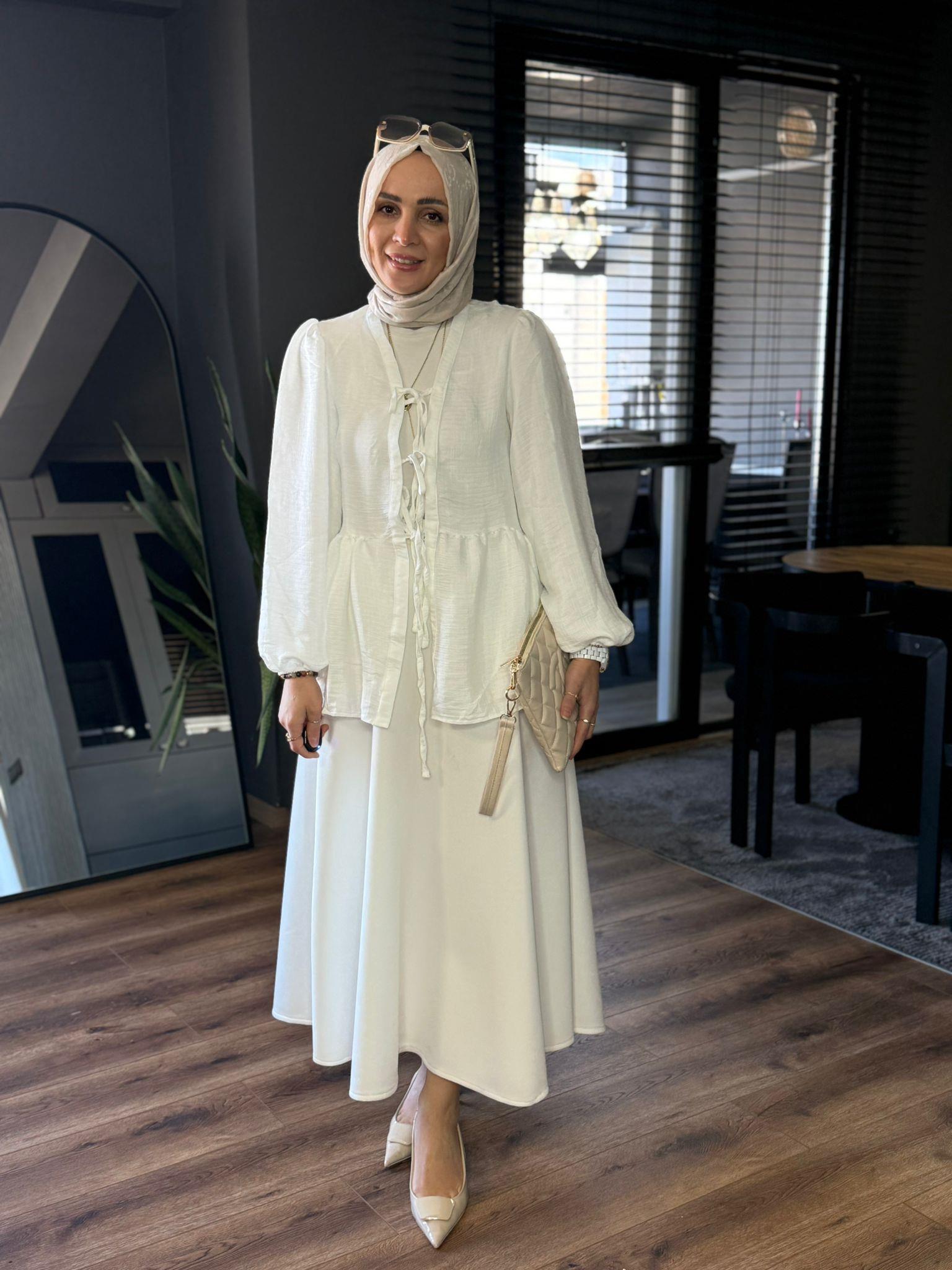 1127 KİMONO GÖMLEK BEYAZ 