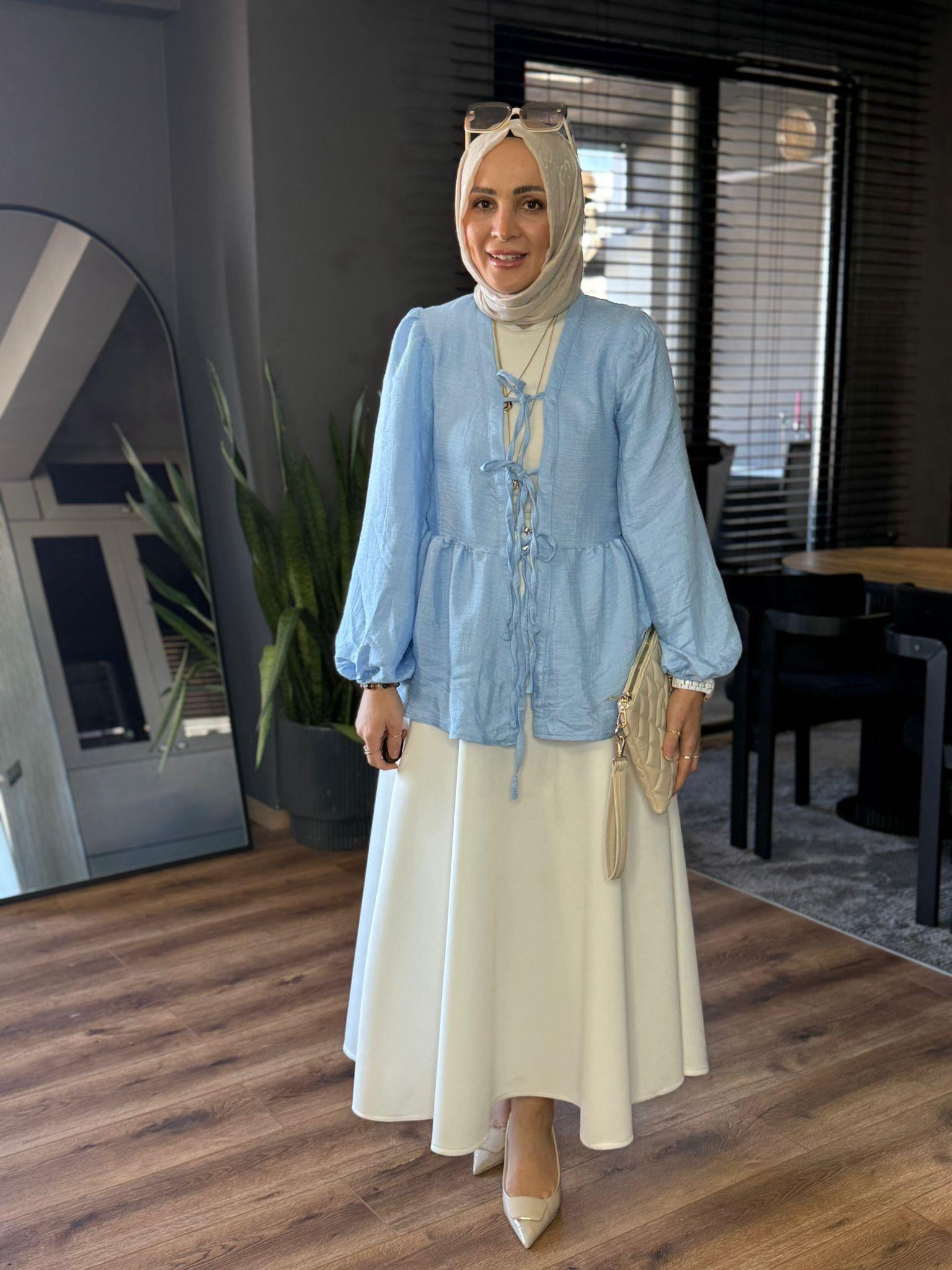 1127 KİMONO GÖMLEK MAVİ 