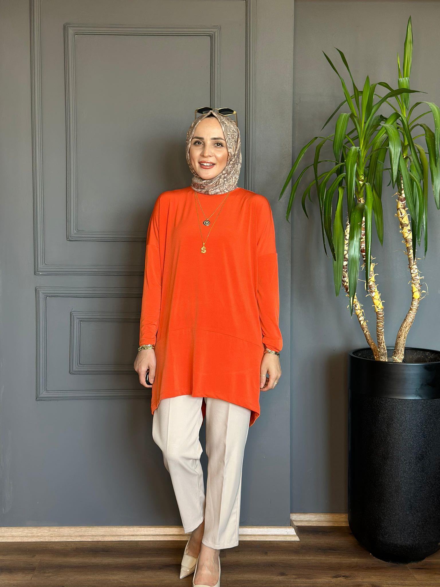 1280 SUNDY MAKAS TUNİK TURUNCU