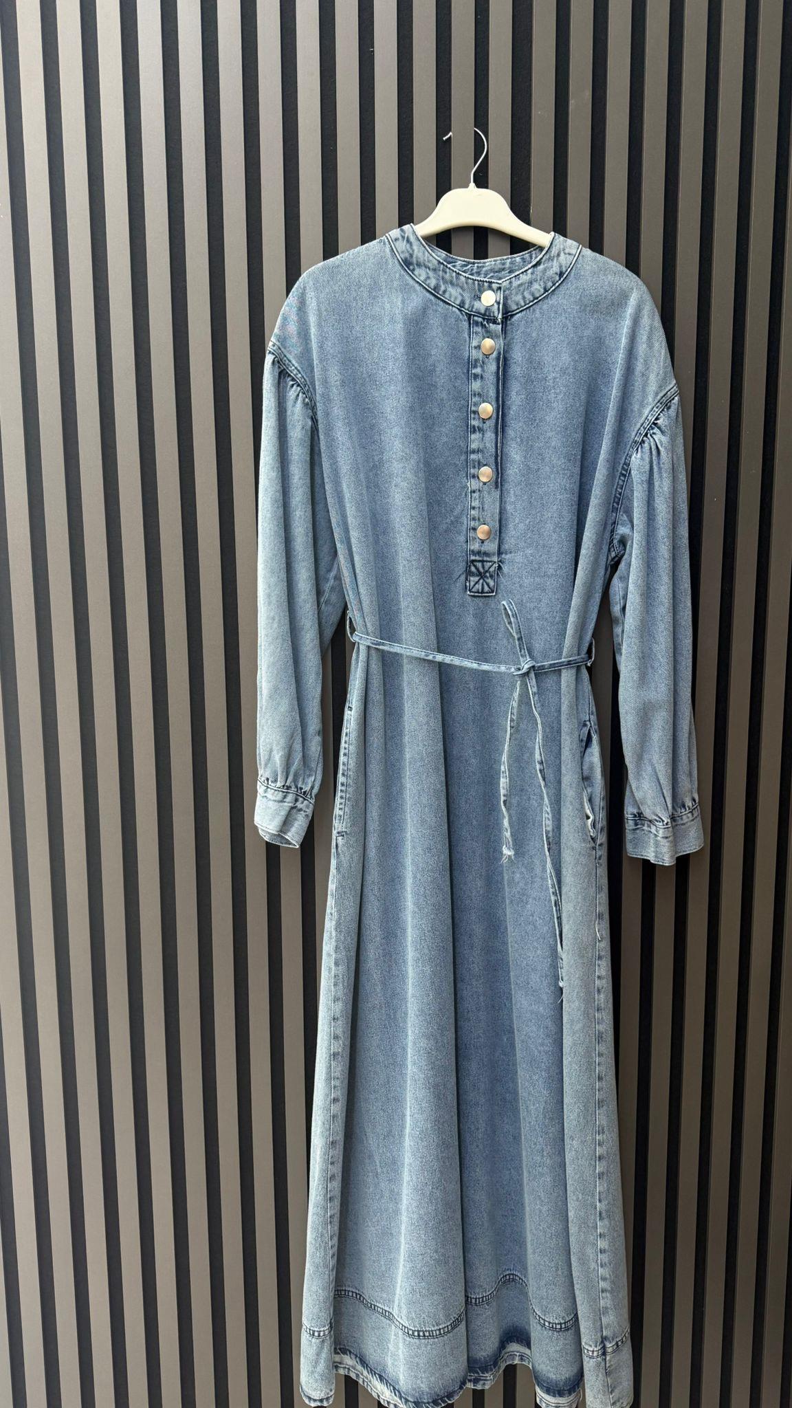 1323 BAĞCIKLI KOT ELBİSE