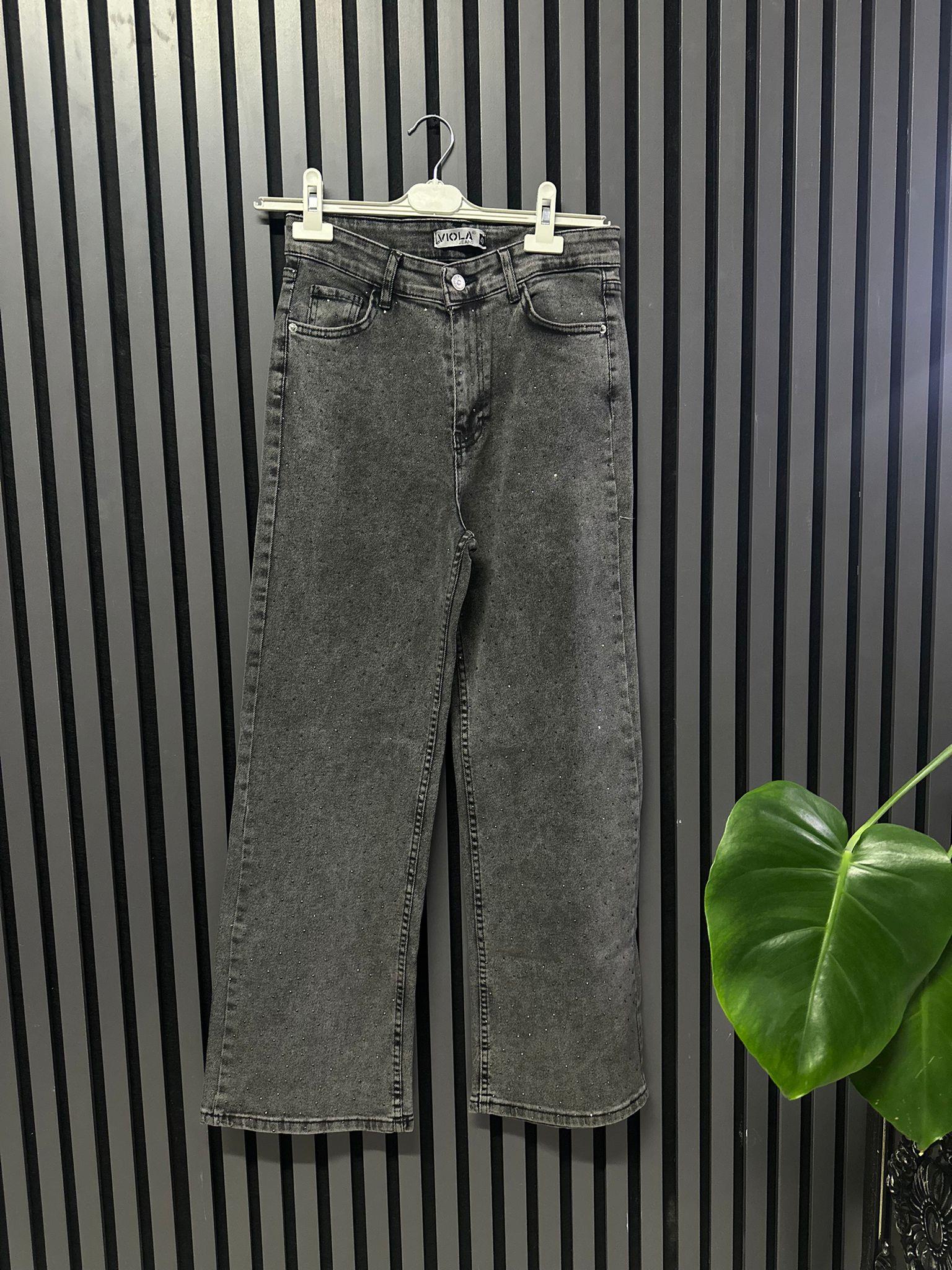 15562 TAŞLI KOT PANTOLON FÜME 
