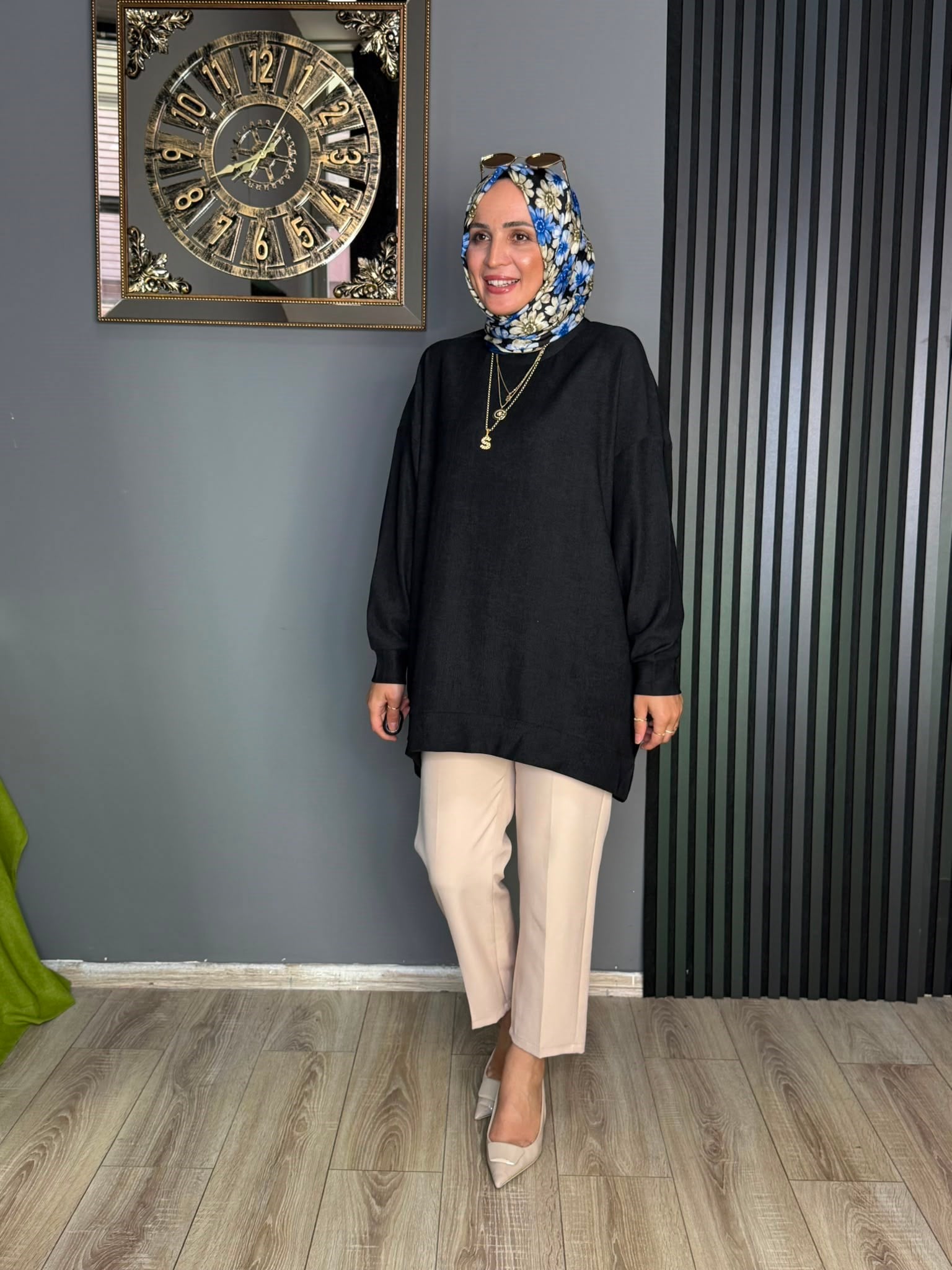 1736  LİNA ÖRME TUNİK SİYAH 