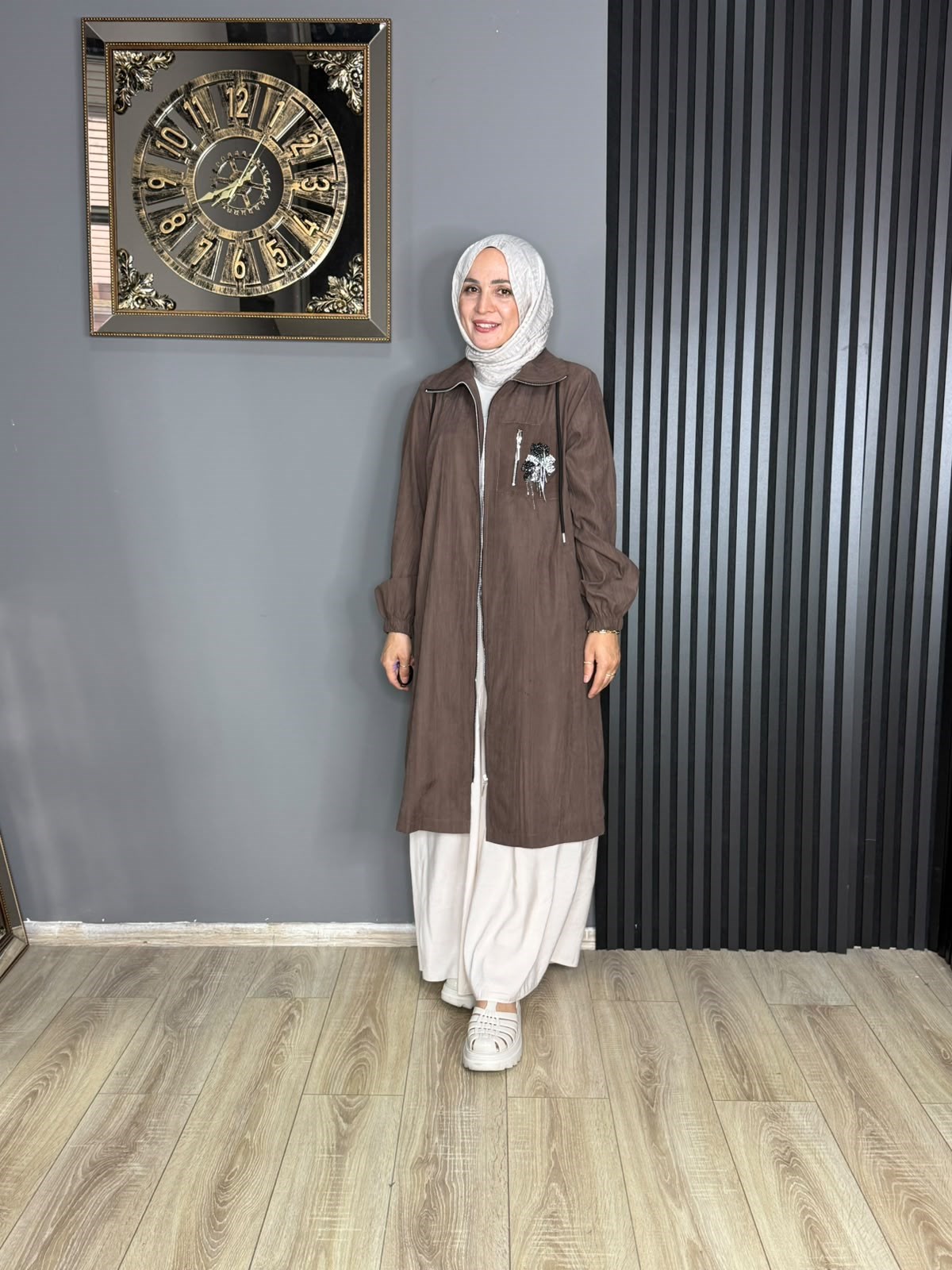 19278 TAŞ DETAY KAP KAHVERENGİ