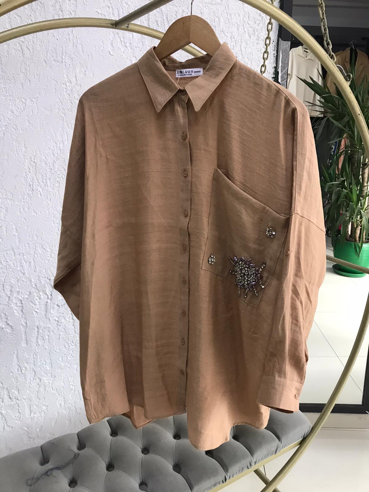 2023 GÖMLEK KAHVE OVERSİZE 