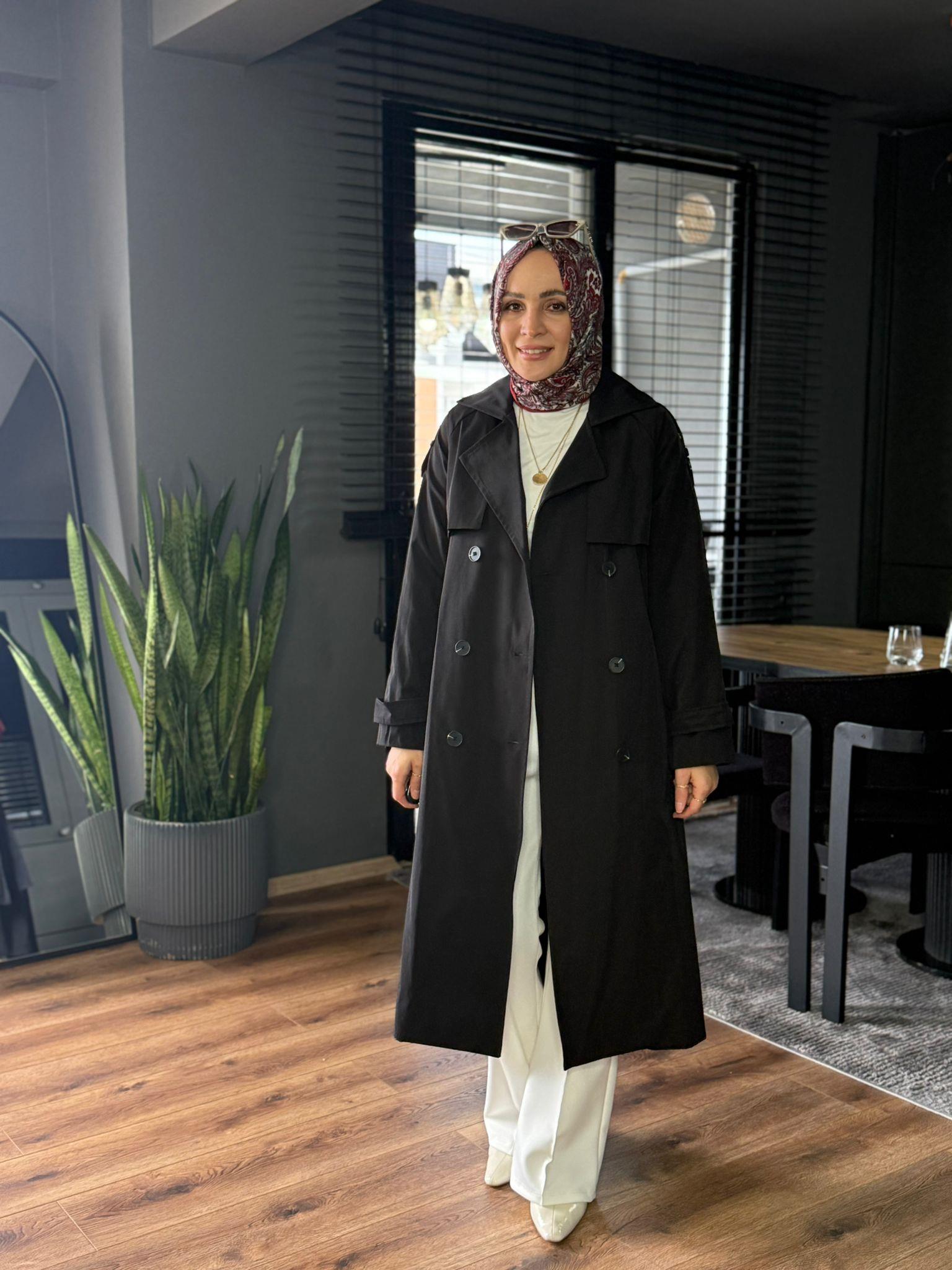 20737 TRENÇ  SİYAH 