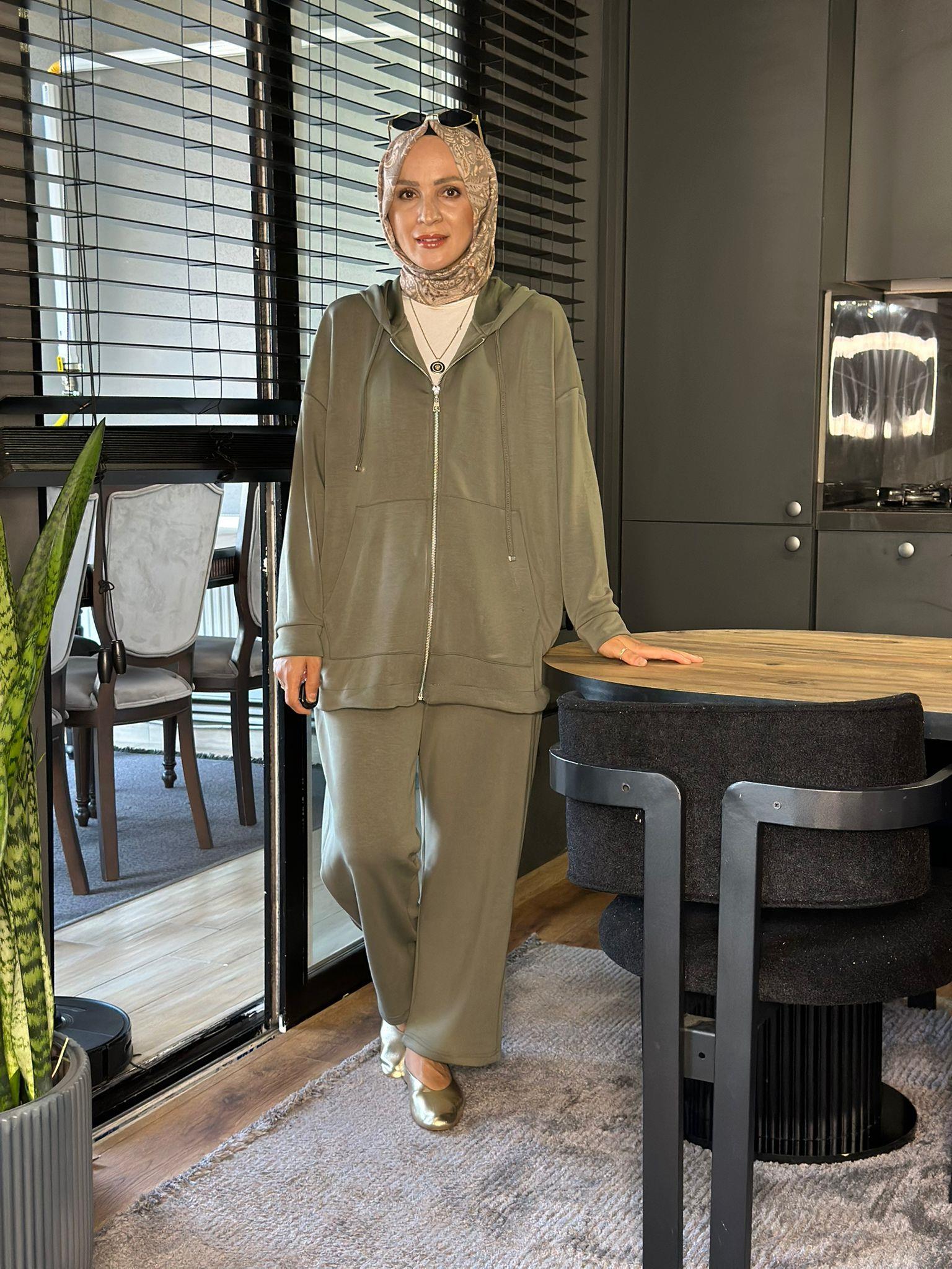 22742 KAPUŞONLU OYSHO TAKIM MİNT YEŞİLİ