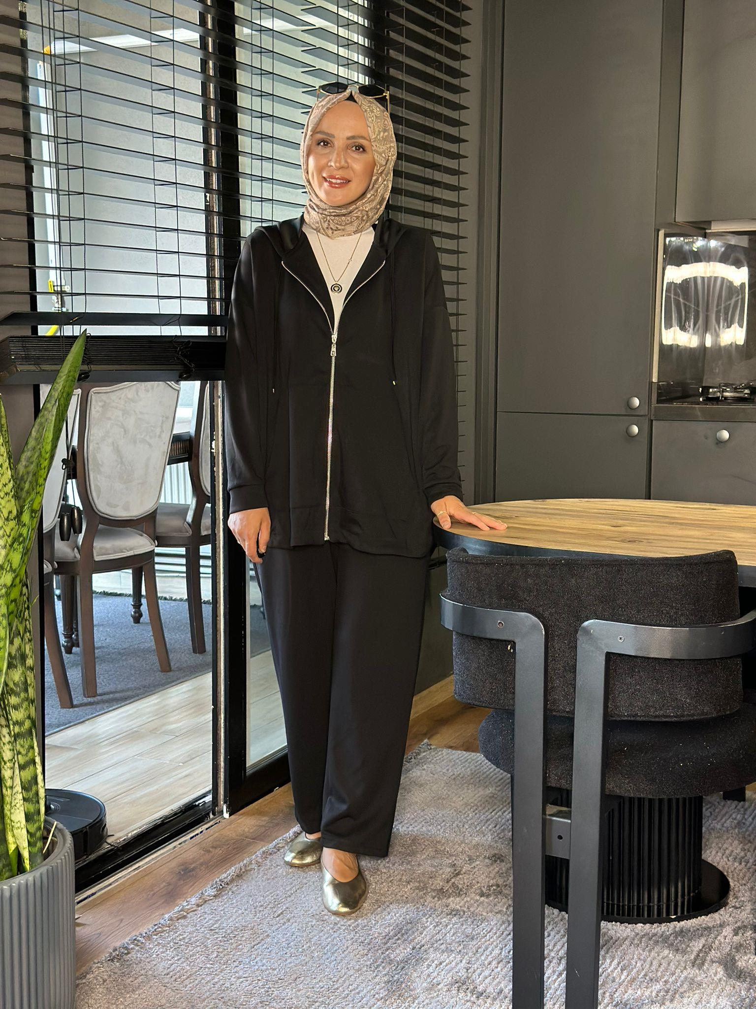 22742 KAPUŞONLU OYSHO TAKIM SİYAH 