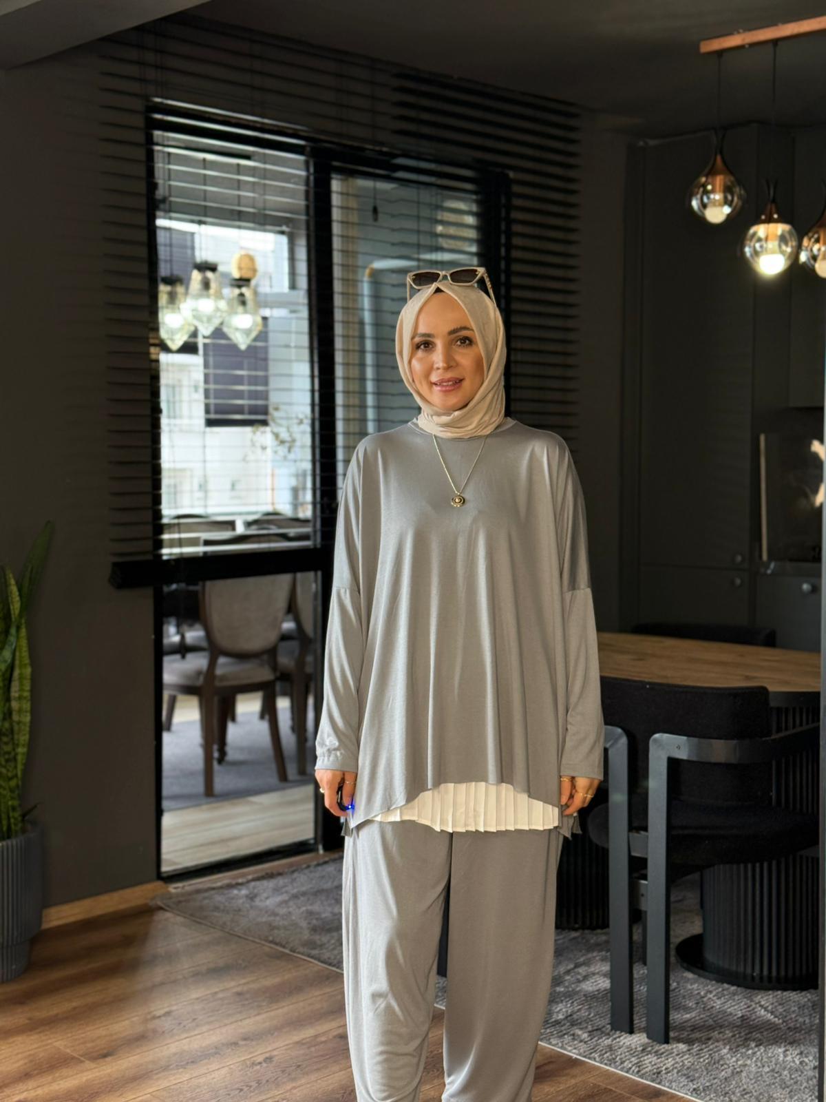 22743 İNCE OYSHO TAKIM GRİ 