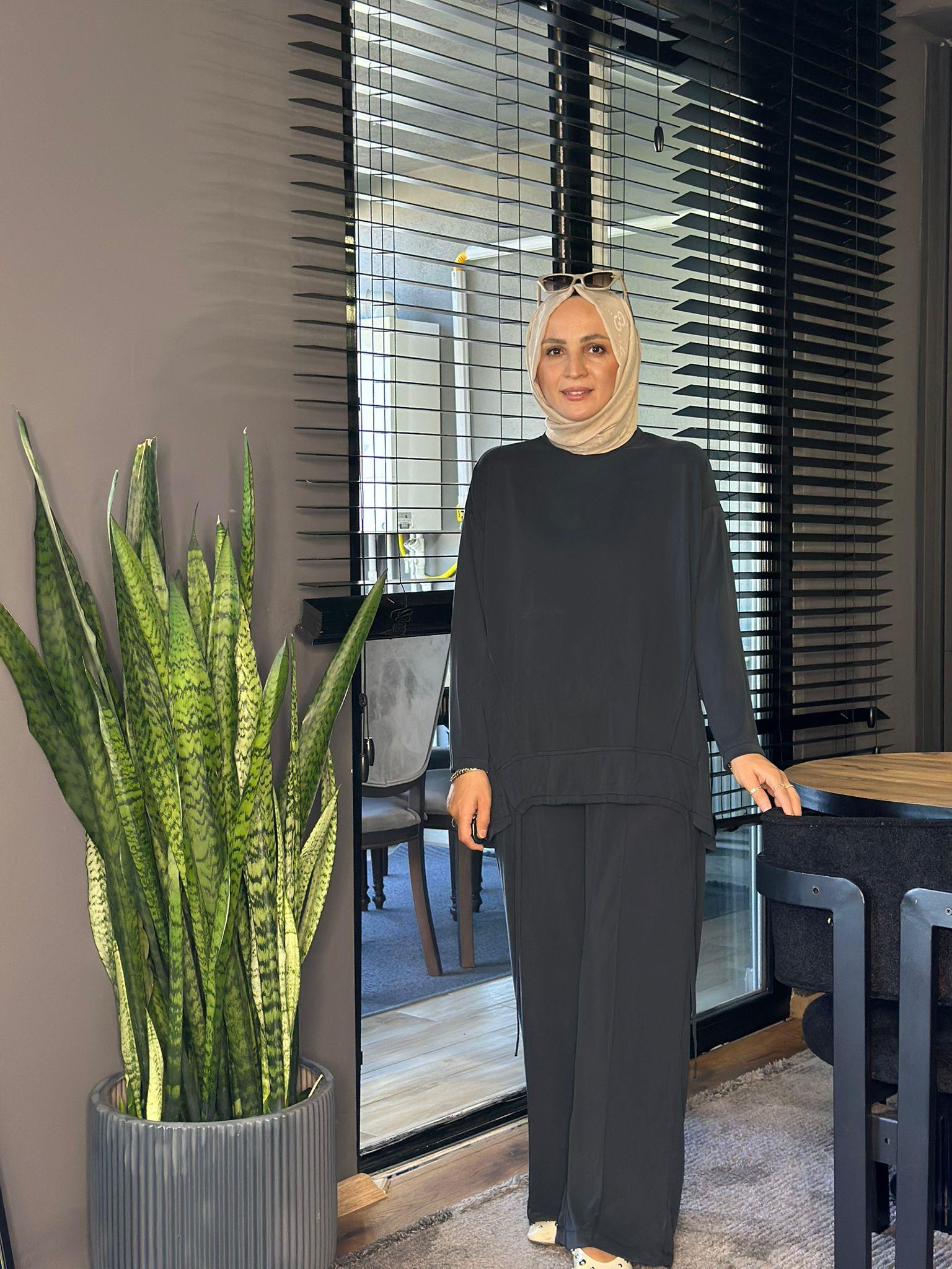 22758 BÜZGÜ DETAY OYSHO TAKIM ANRTASİT GRİ 