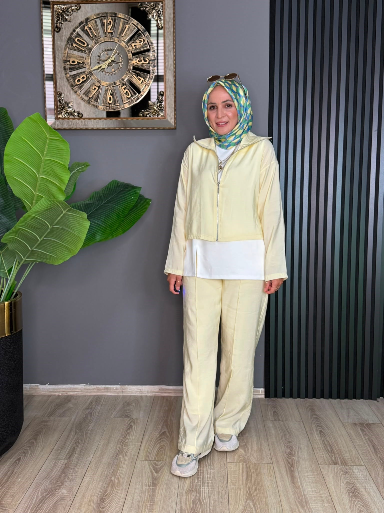 22881 VANİLYA ÜÇLÜ TAKIM SARI