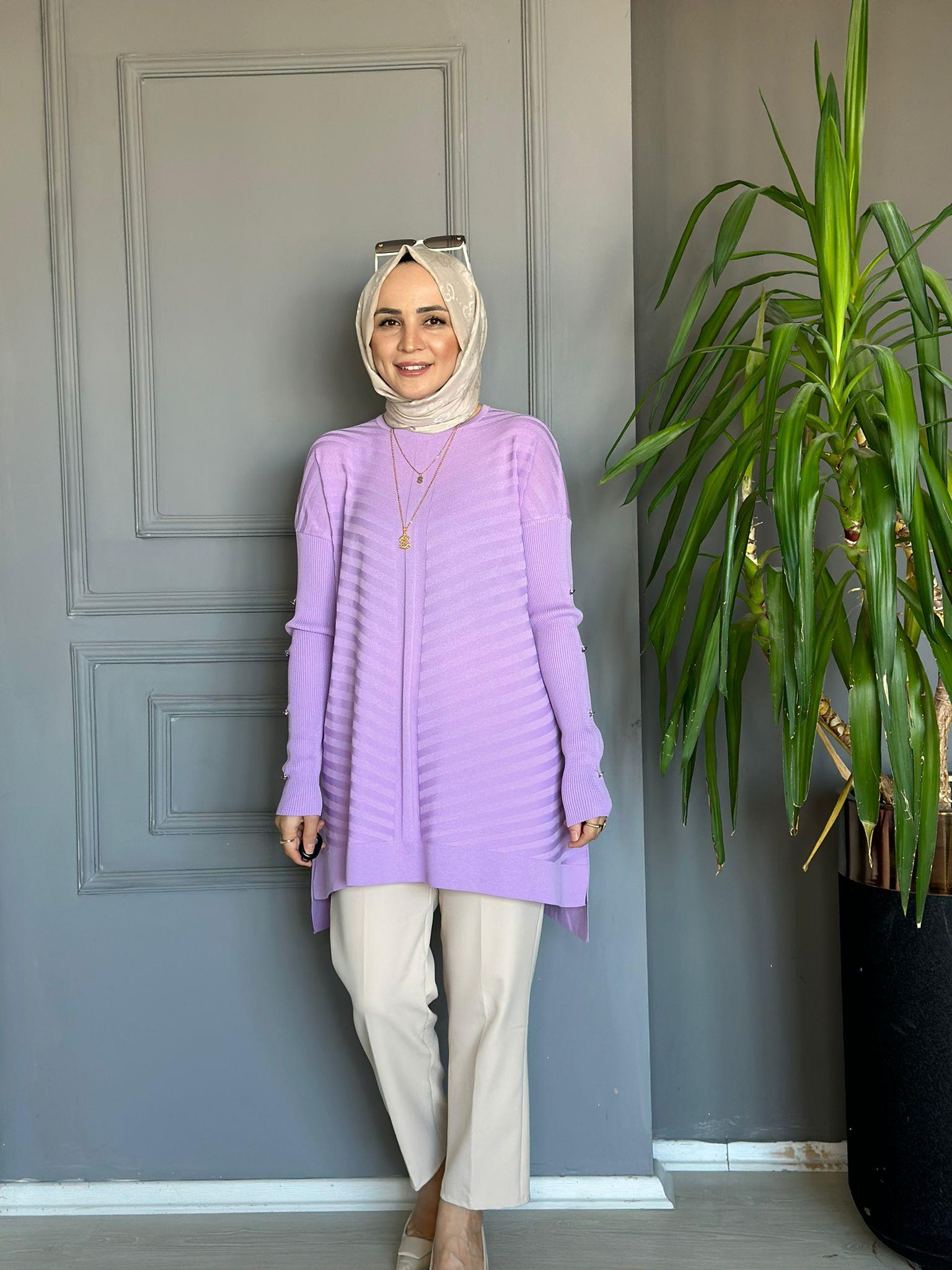 23719 KOL DETAY MERSERİZE LİLA