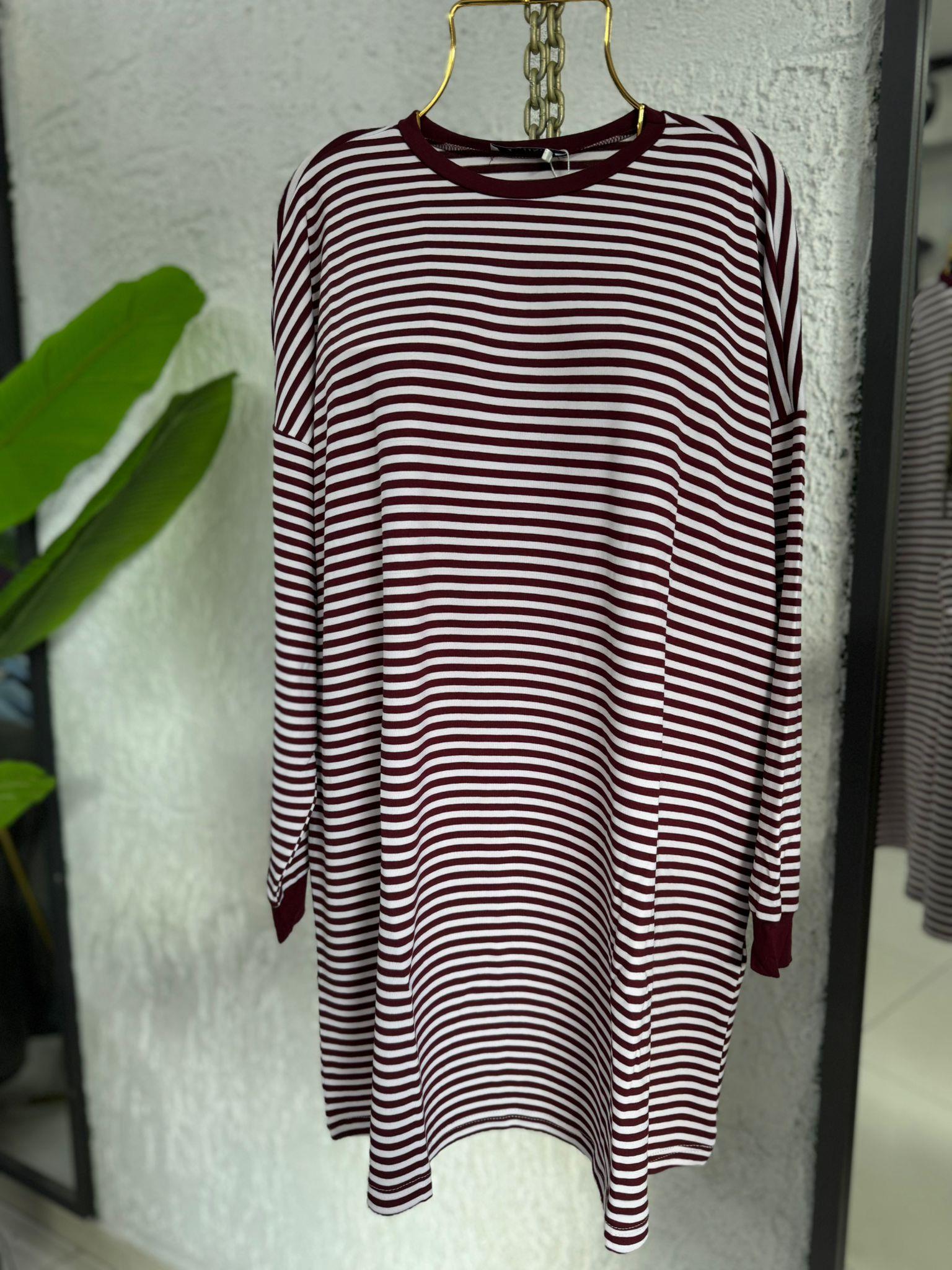 24093 ÇİZGİLİ PENYE BORDO STD