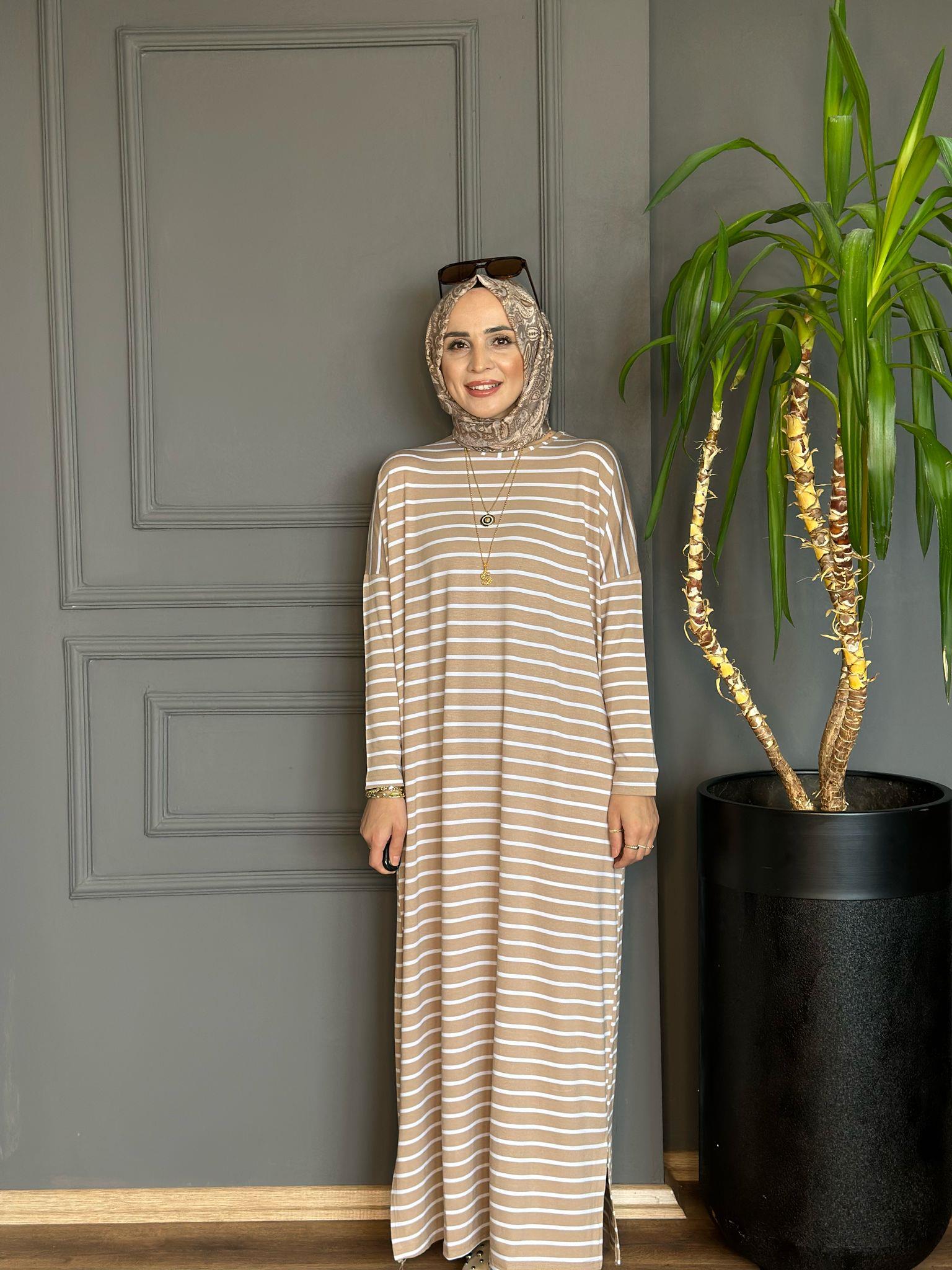 24121 BEJ PENYE ELBİSE SDT