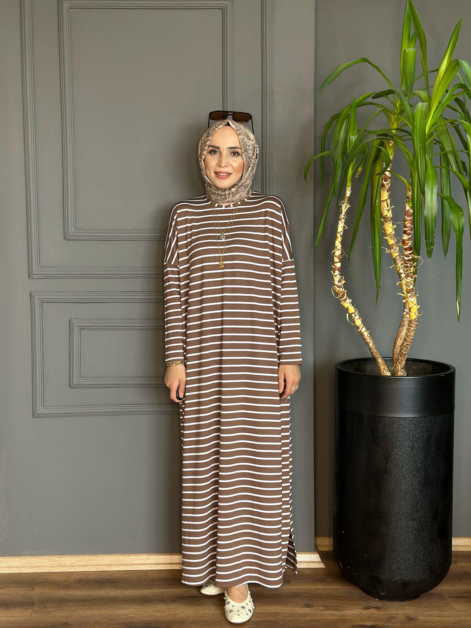 24121 KAHVE PENYE ELBİSE SDT 