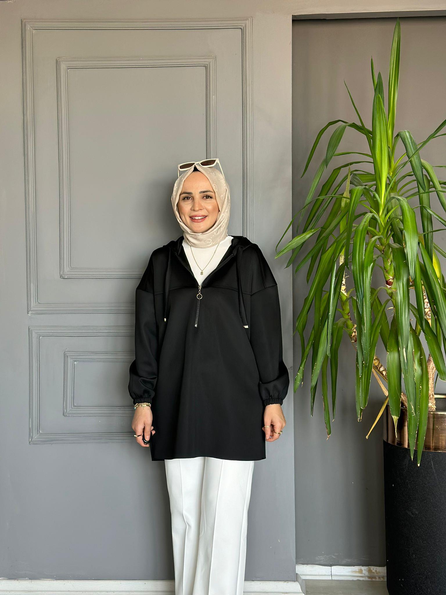 24133 SCUBA YARI FERMUAR SWEAT SİYAH 