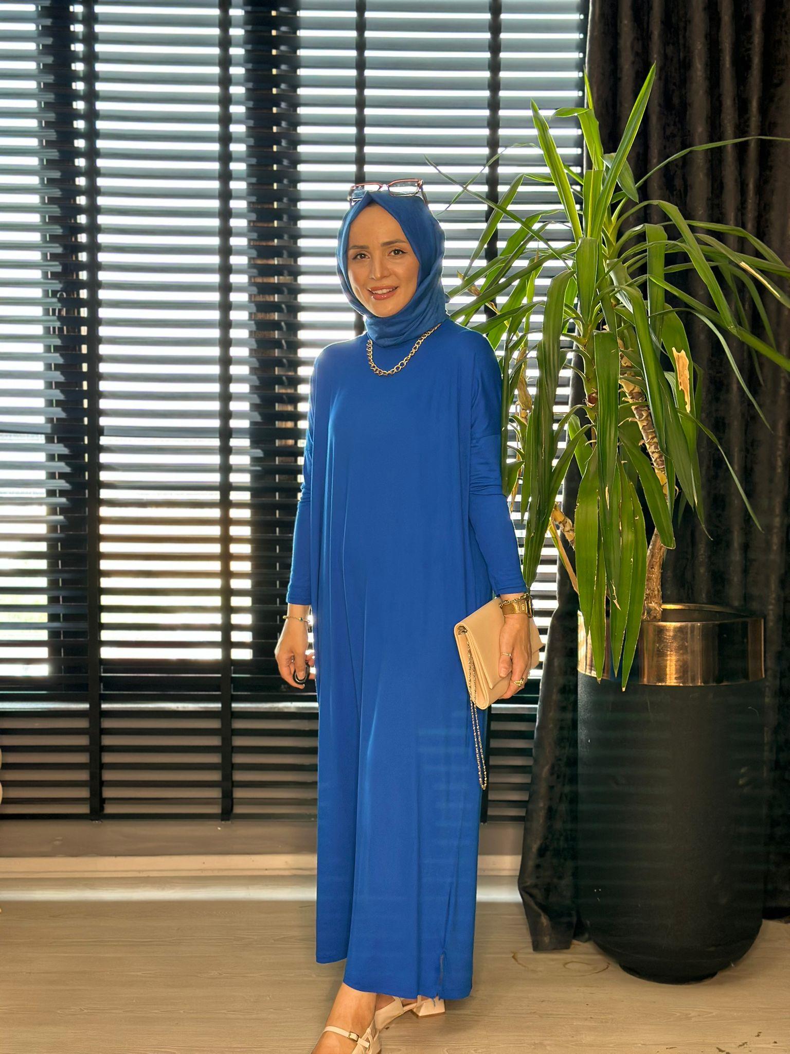 24234 PENYE ELBİSE MAVİ