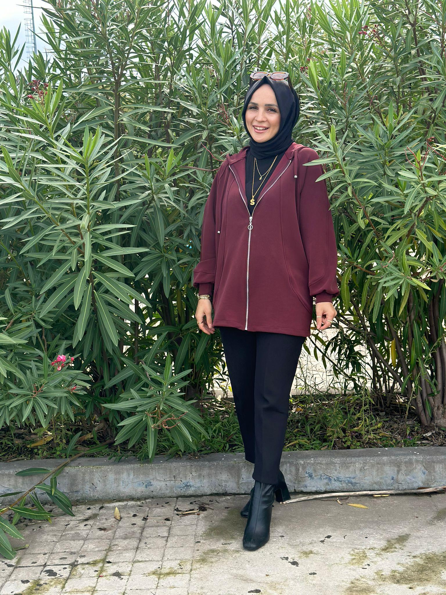 24249 OYSHO FERMUARLI HIRKA BORDO S-M