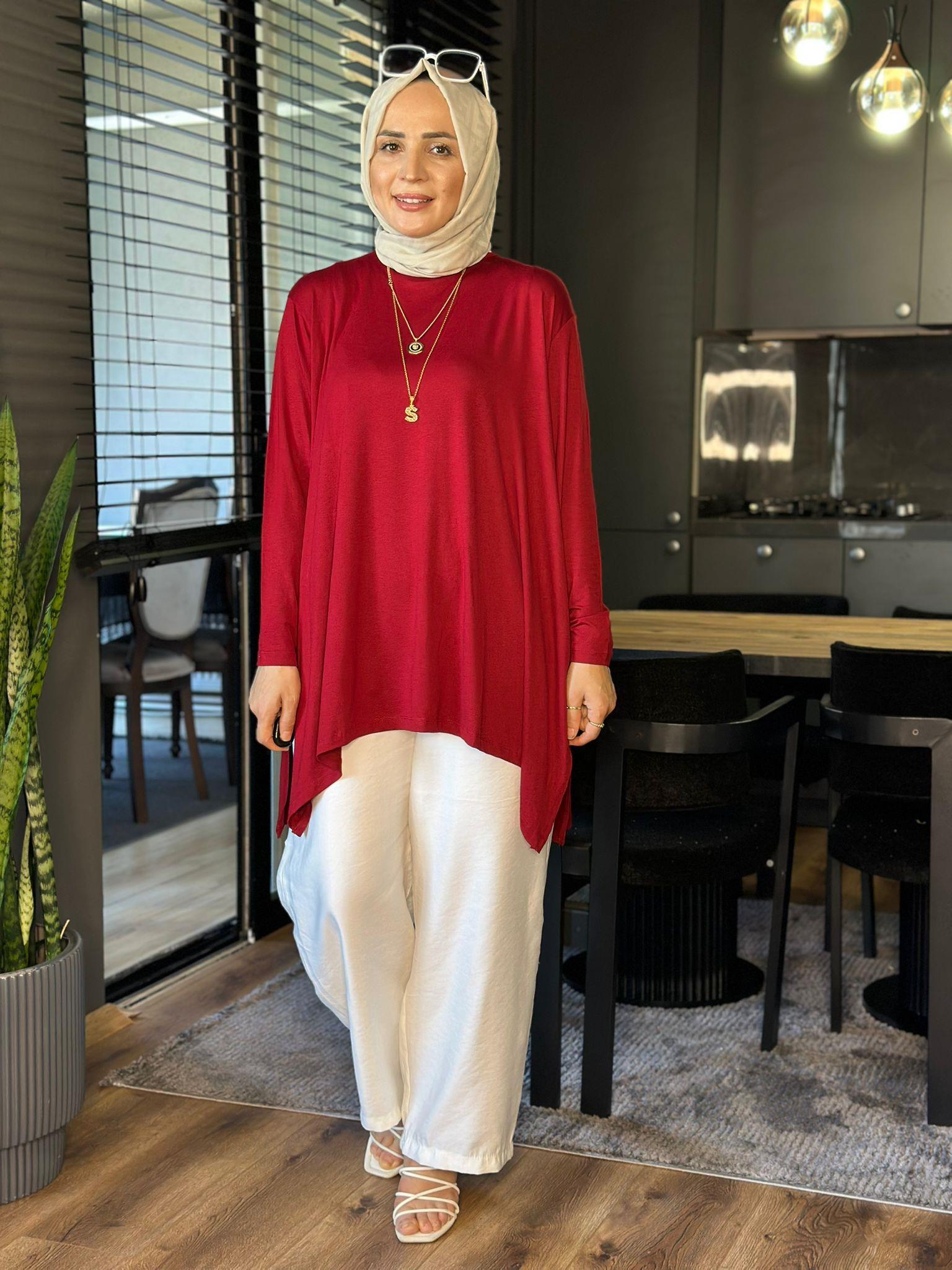 24278 BORDO PENYE KUMAŞ TUNİK STANDART 