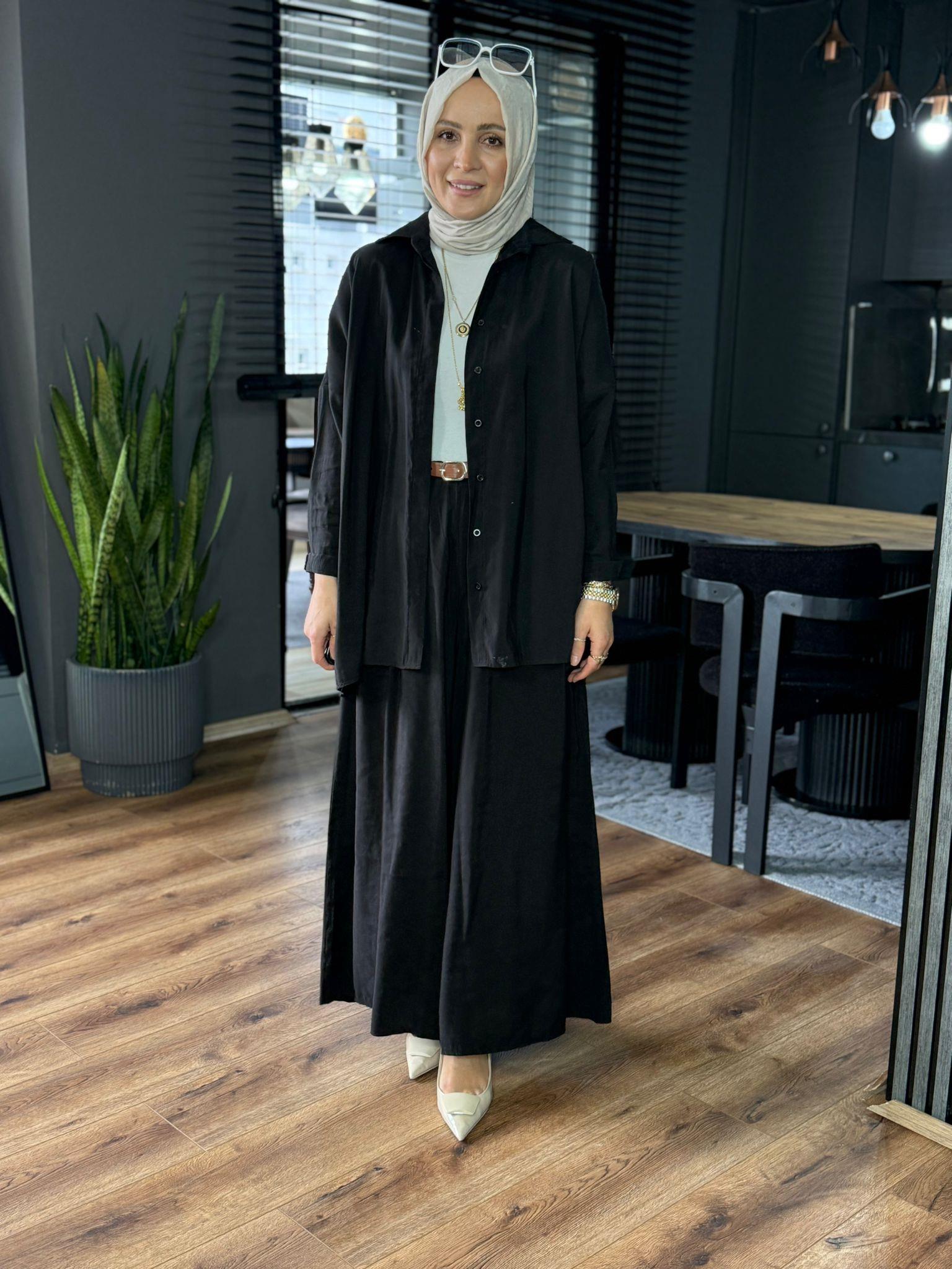 24300 TENSEL GÖMLEK SİYAH 