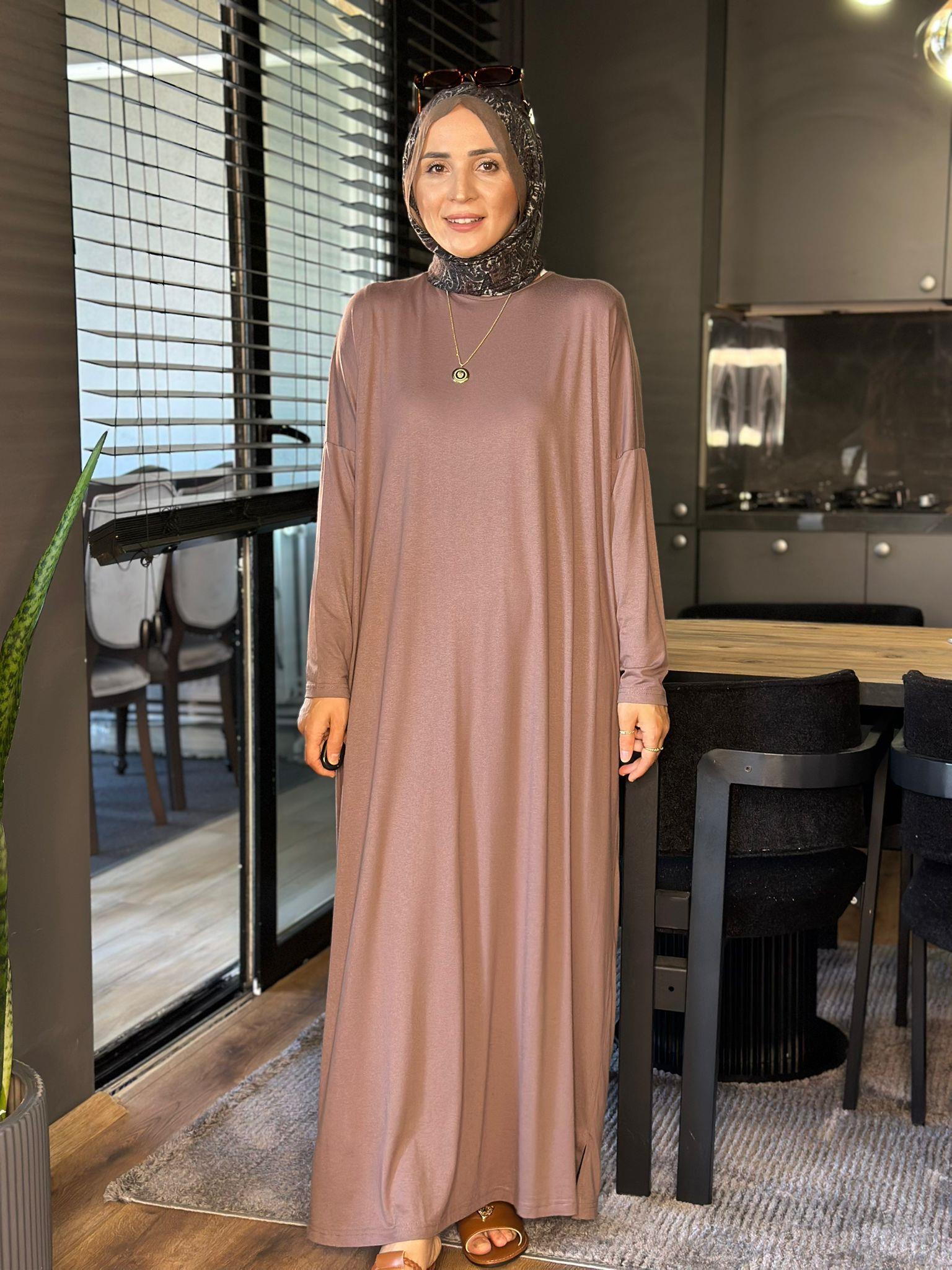 24330 KAHVE PENYE ELBİSE STD