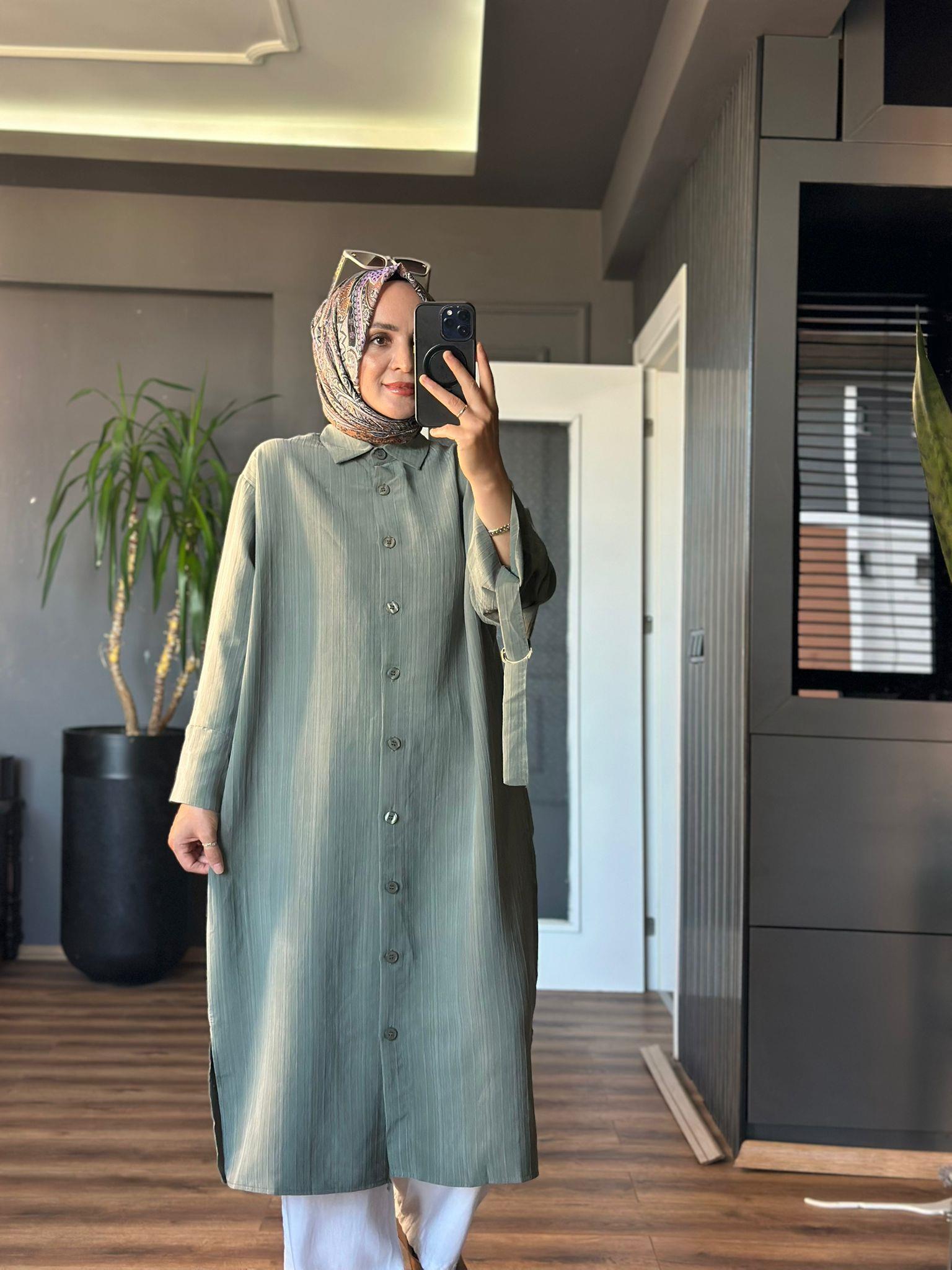 24333 KEMERLİ UZUN YEŞİL KAP 