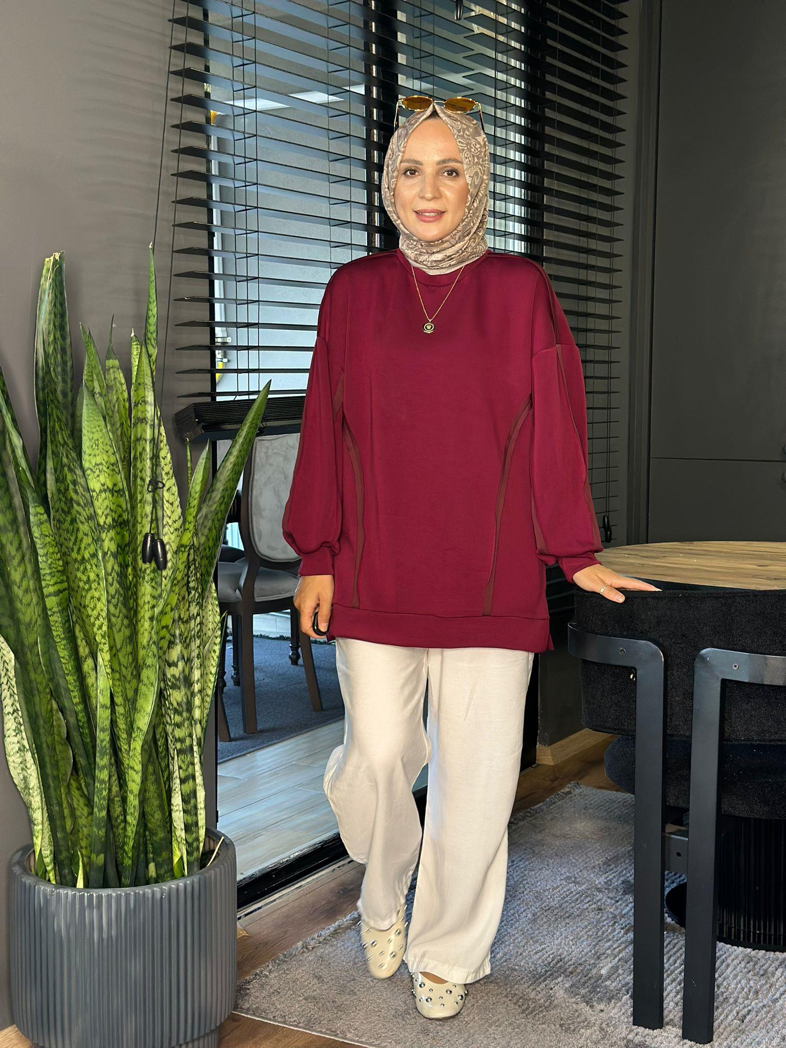 24334 OYSHO TUNİK BORDO  